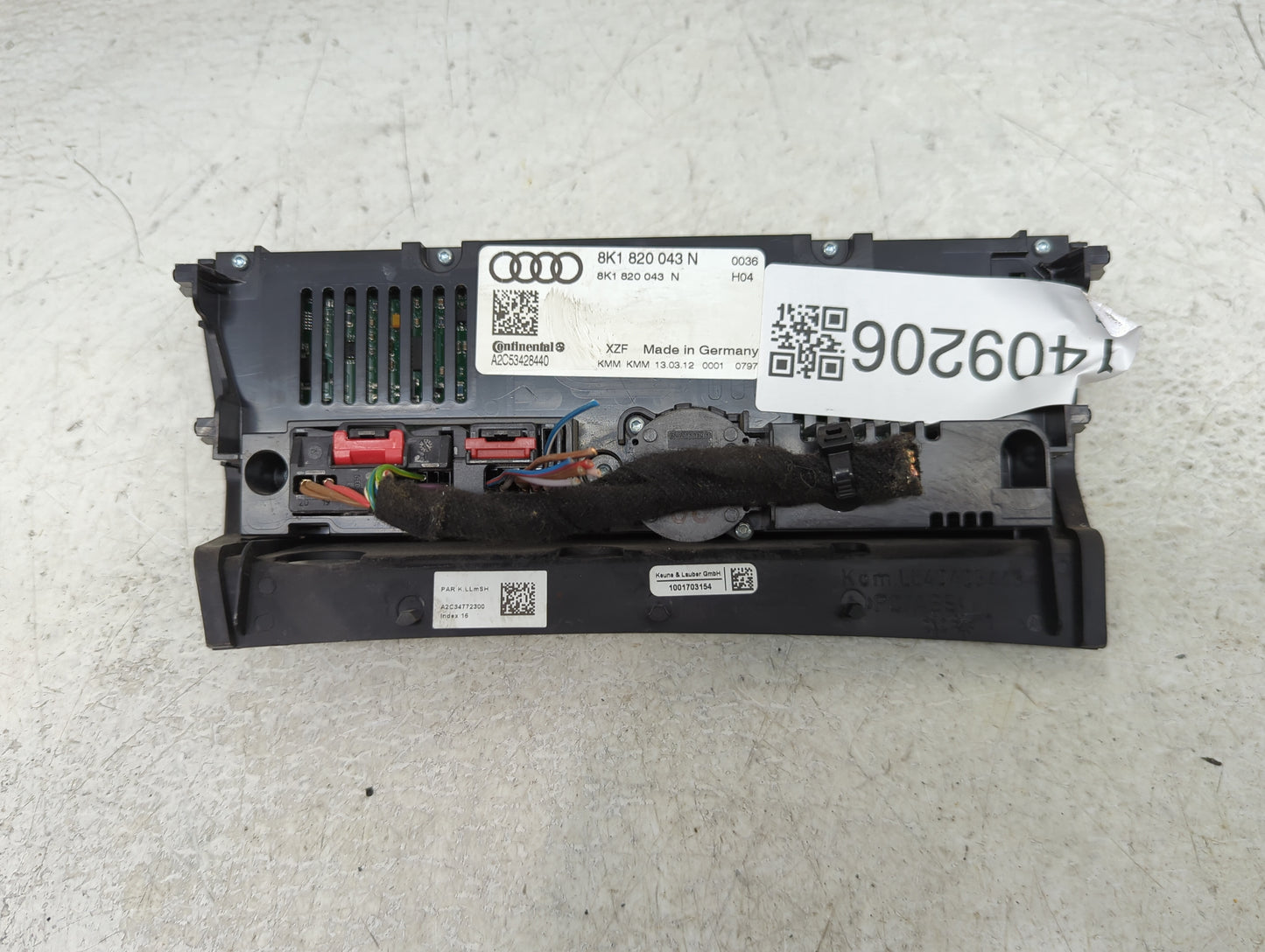 2013-2016 Audi A4 Climate Control Module Temperature AC/Heater Replacement P/N:8K1820043N Fits Fits 2013 2014 2015 2016 2017