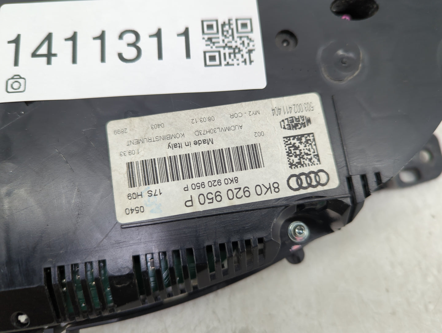 2013 Audi A4 Instrument Cluster Speedometer Gauges P/N:8K0920950P Fits OEM Used Auto Parts - Oemusedautoparts1.com