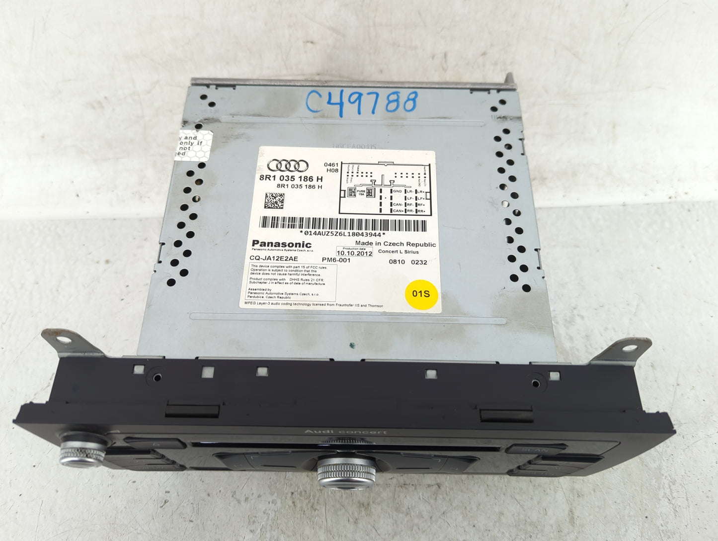 2013-2016 Audi A4 Radio AM FM Cd Player Receiver Replacement P/N:8R1 035 186 H Fits Fits 2013 2014 2015 2016 OEM Used Auto P