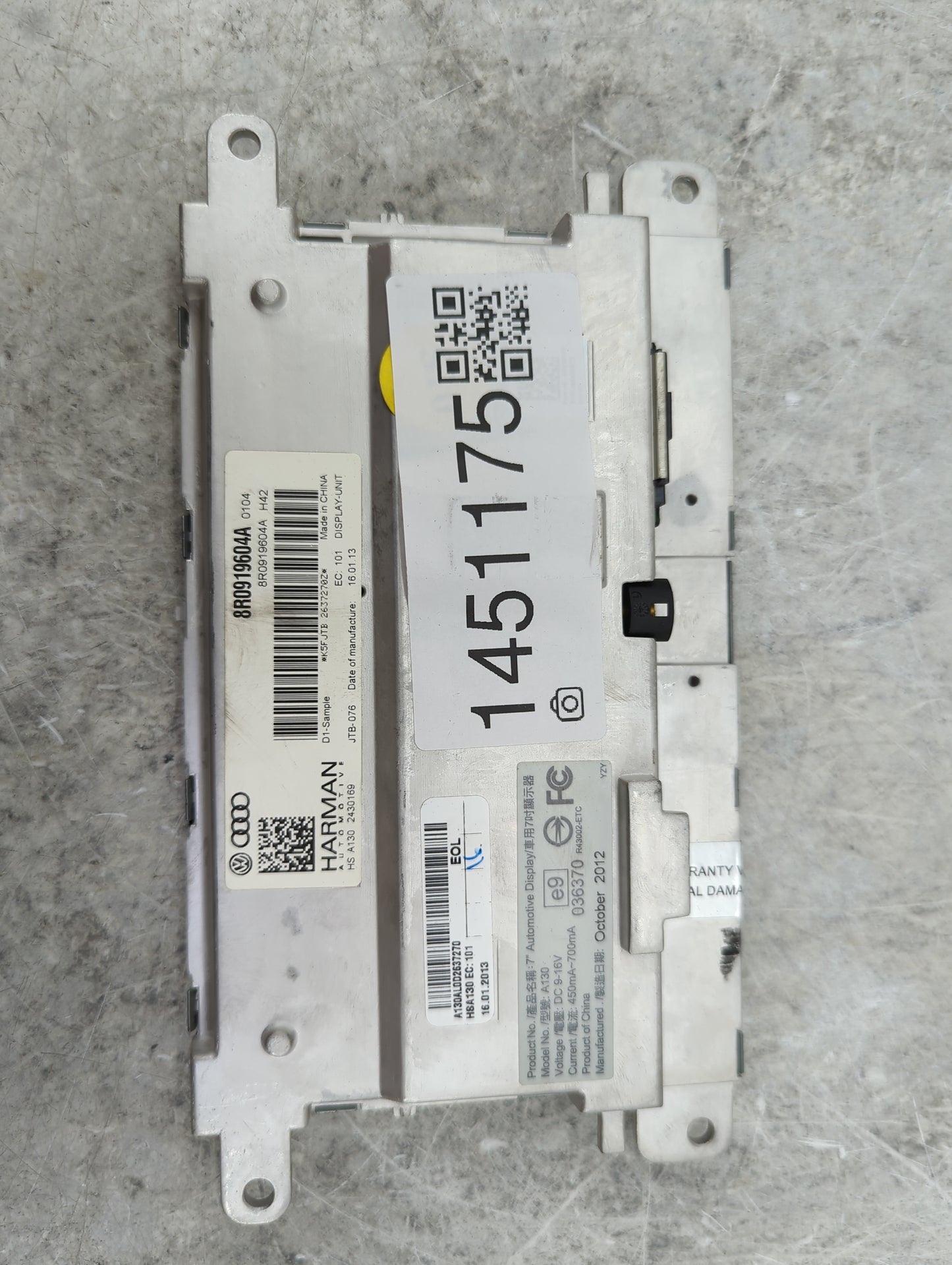 2013-2016 Audi A4 Information Display Screen - Oemusedautoparts1.com