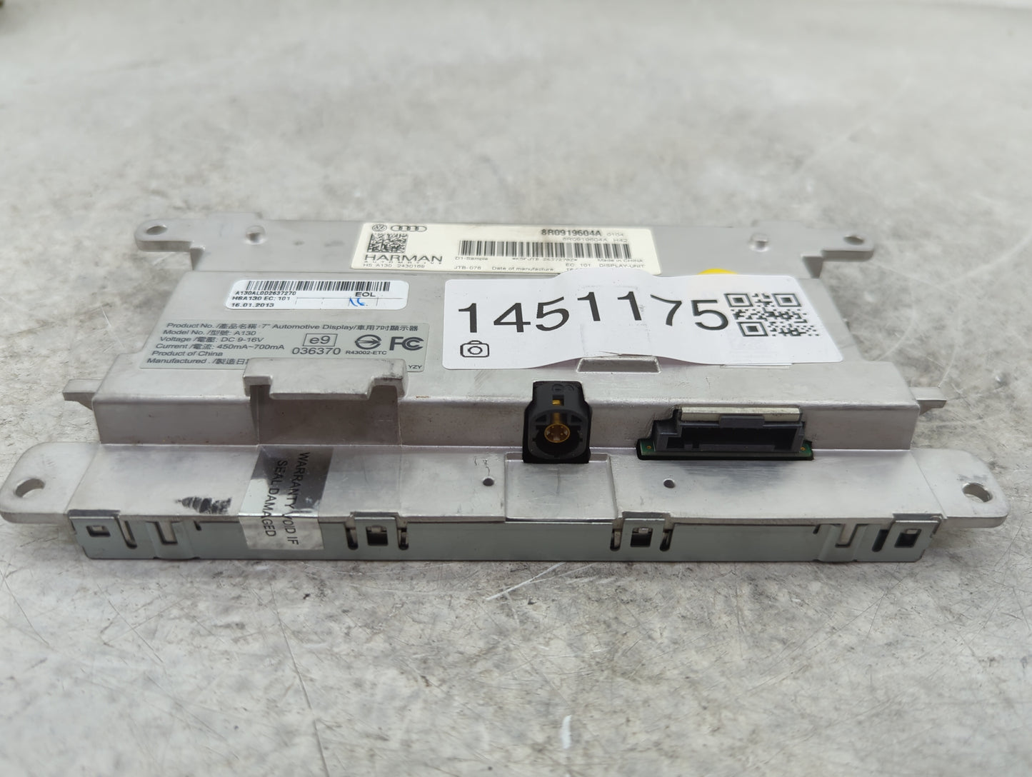 2013-2016 Audi A4 Information Display Screen - Oemusedautoparts1.com