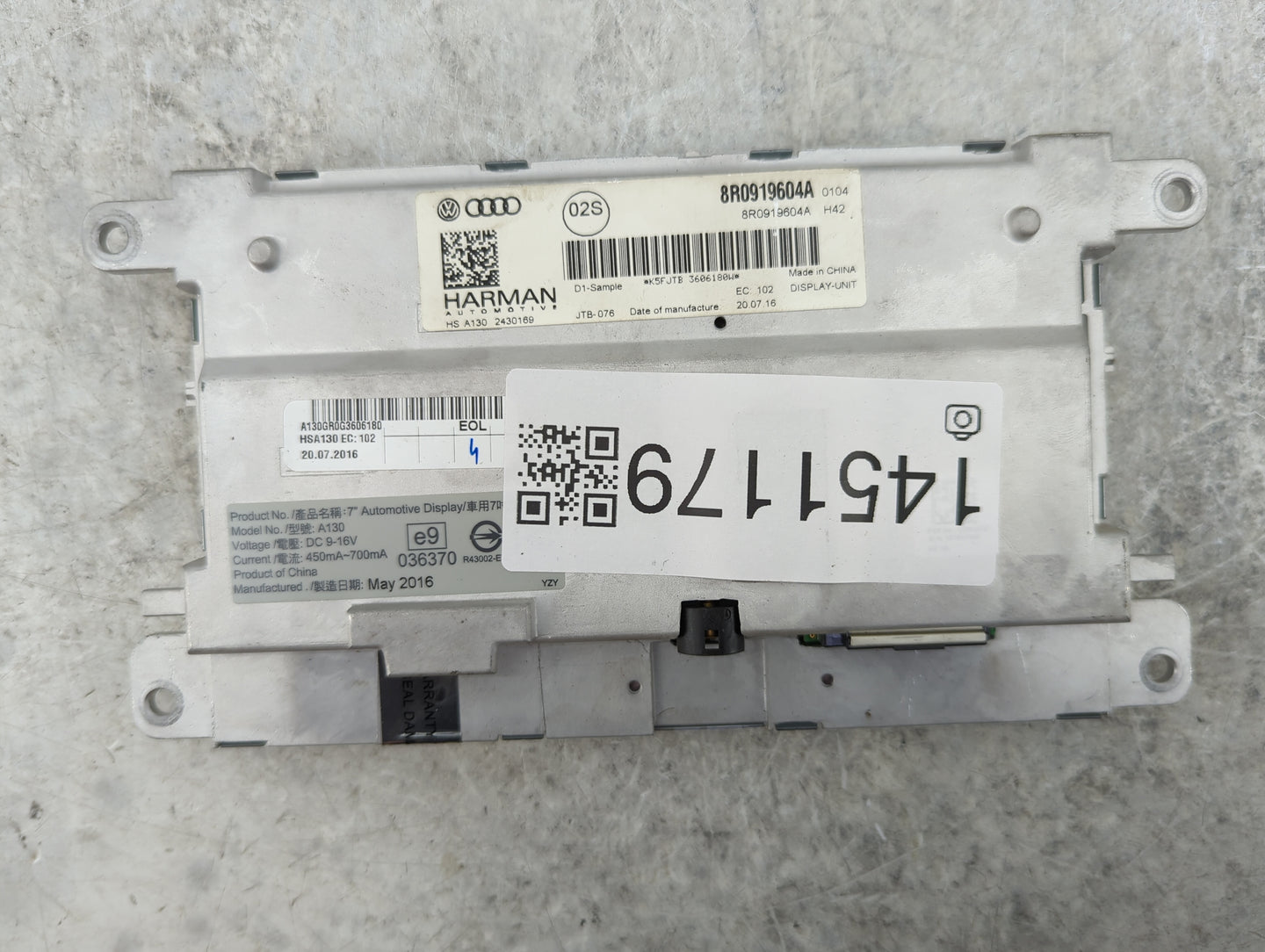 2013-2016 Audi A4 Information Display Screen - Oemusedautoparts1.com
