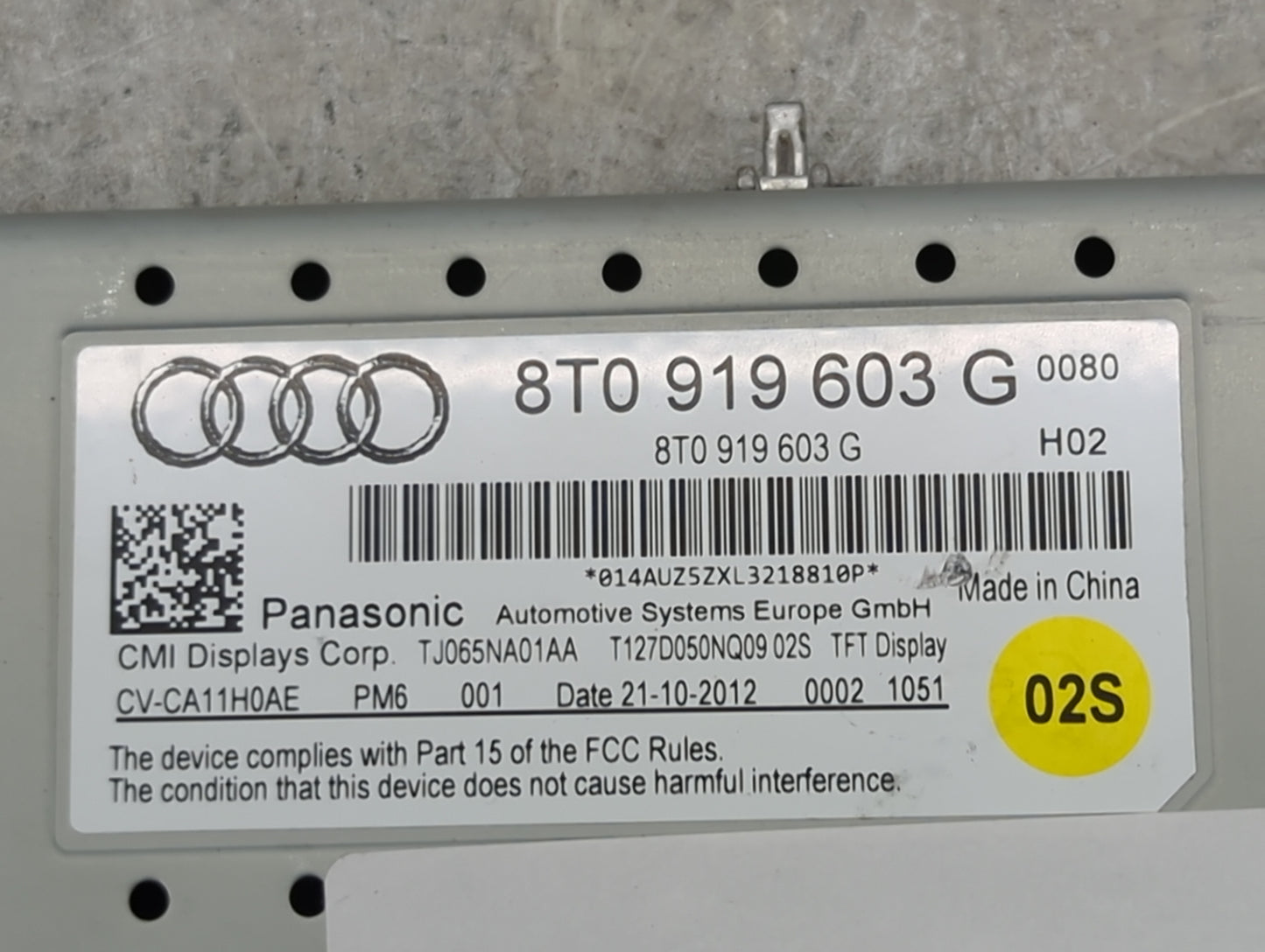 2013-2016 Audi A4 Information Display Screen - Oemusedautoparts1.com