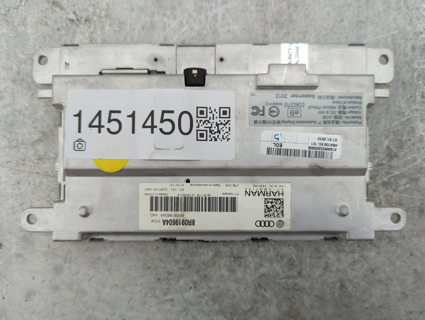 2013-2016 Audi A4 Information Display Screen - Oemusedautoparts1.com