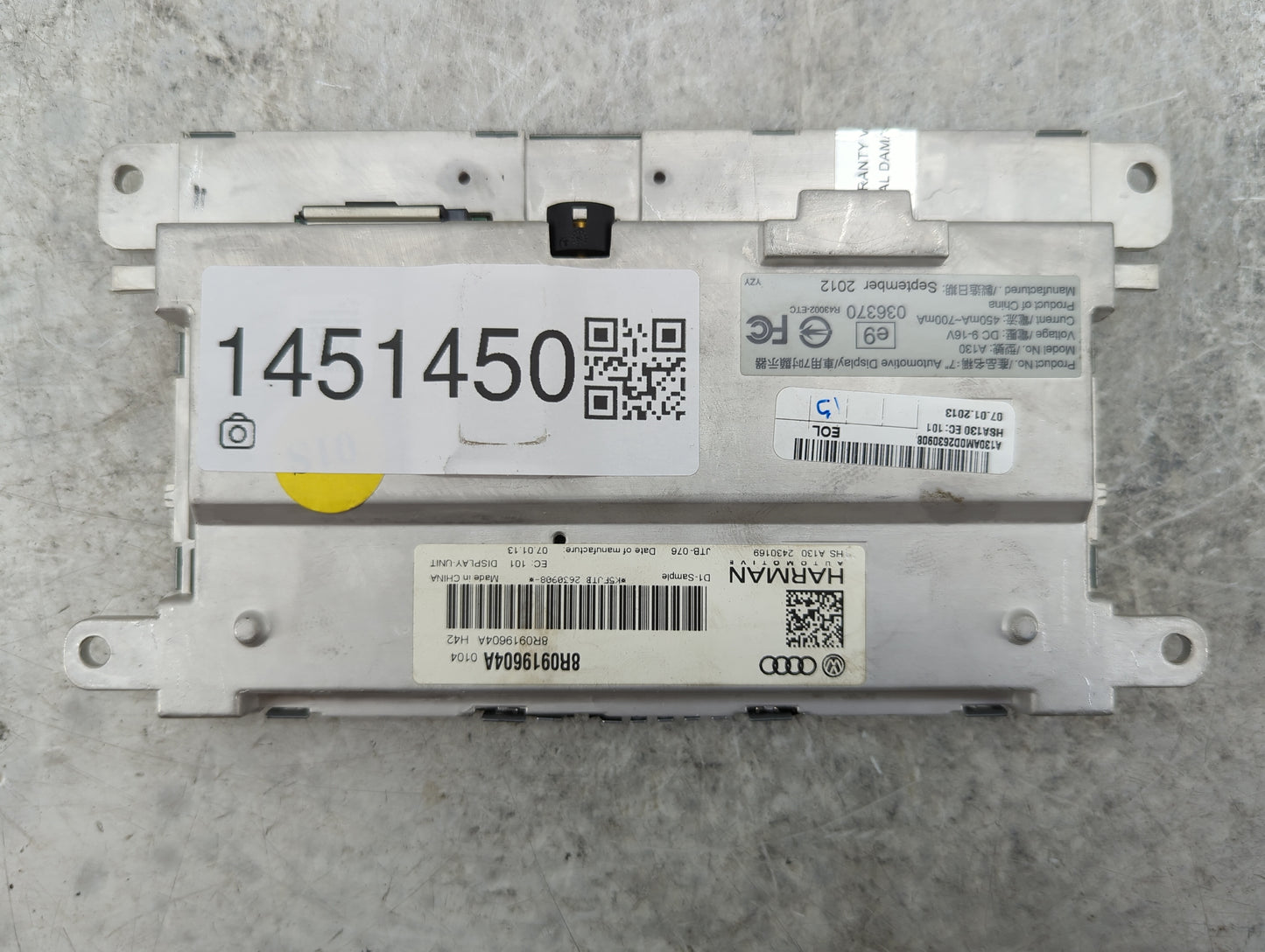 2013-2016 Audi A4 Information Display Screen - Oemusedautoparts1.com