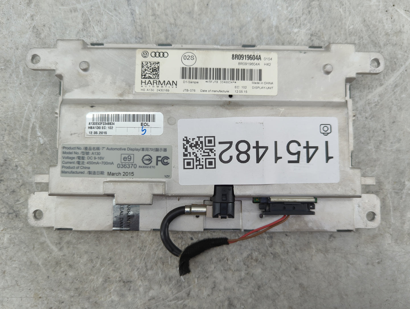 2013-2016 Audi A4 Information Display Screen - Oemusedautoparts1.com