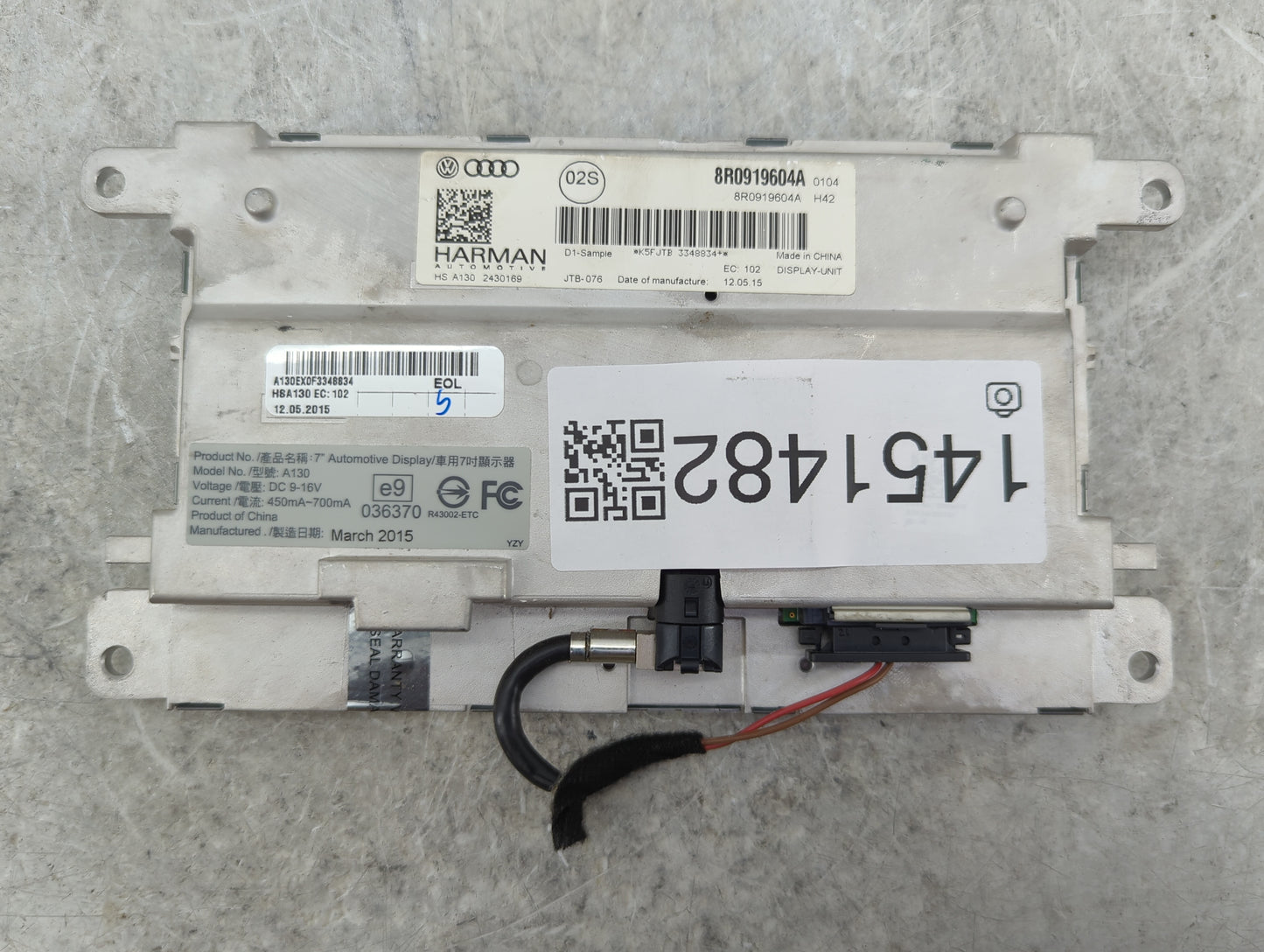 2013-2016 Audi A4 Information Display Screen - Oemusedautoparts1.com