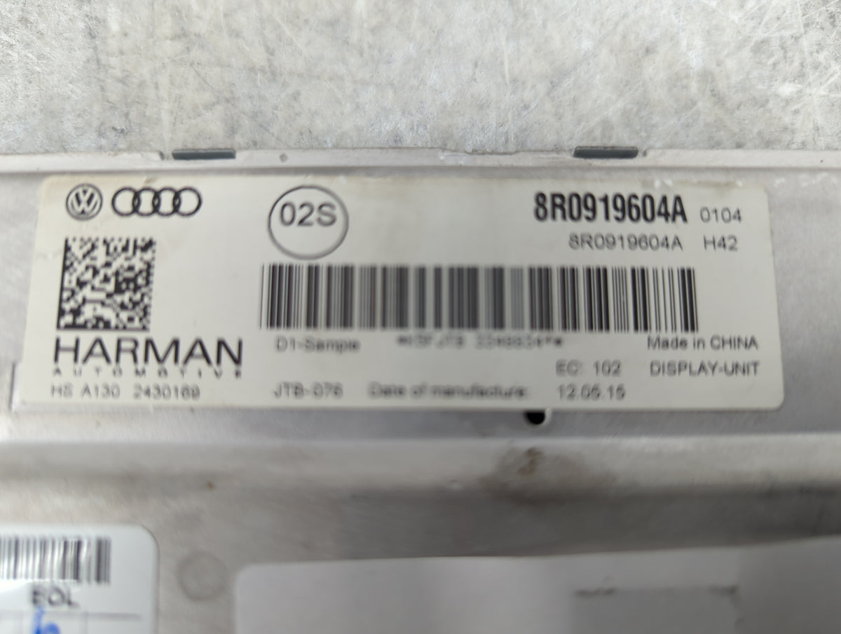 2013-2016 Audi A4 Information Radio Display Screen 1451482 - Oemusedautoparts1.com