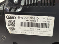2013 Audi A4 Instrument Cluster Speedometer Gauges P/N:8K0920982D Miles:63K Fits OEM Used Auto Parts - Oemusedautoparts1.com