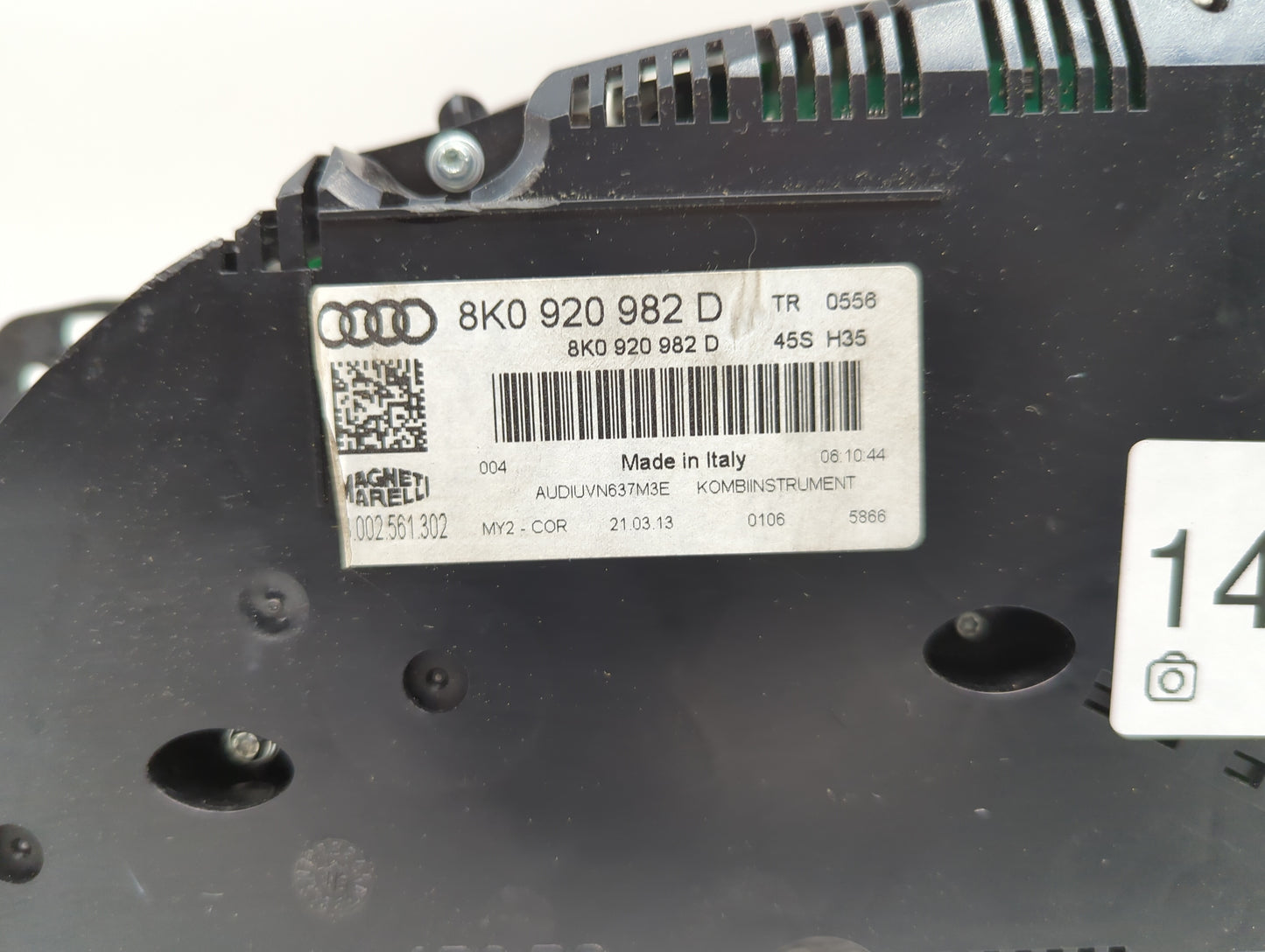 2013 Audi A4 Instrument Cluster Speedometer Gauges P/N:8K0920982D Fits OEM Used Auto Parts - Oemusedautoparts1.com