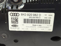 2013 Audi A4 Instrument Cluster Speedometer Gauges P/N:8K0920982D Miles:130K Fits OEM Used Auto Parts - Oemusedautoparts1.co