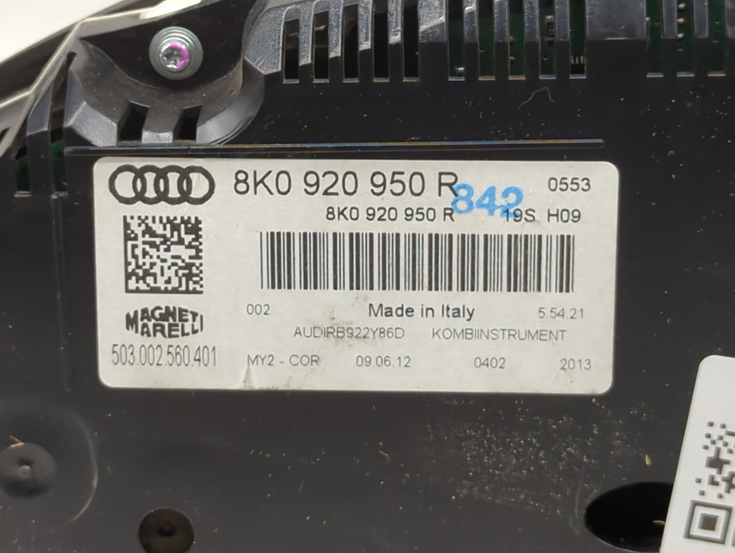 2013-2016 Audi A4 Instrument Cluster Speedometer Gauges P/N:8K0920950R 503.002.560.401 Miles:36K Fits Fits 2013 2014 2015 20