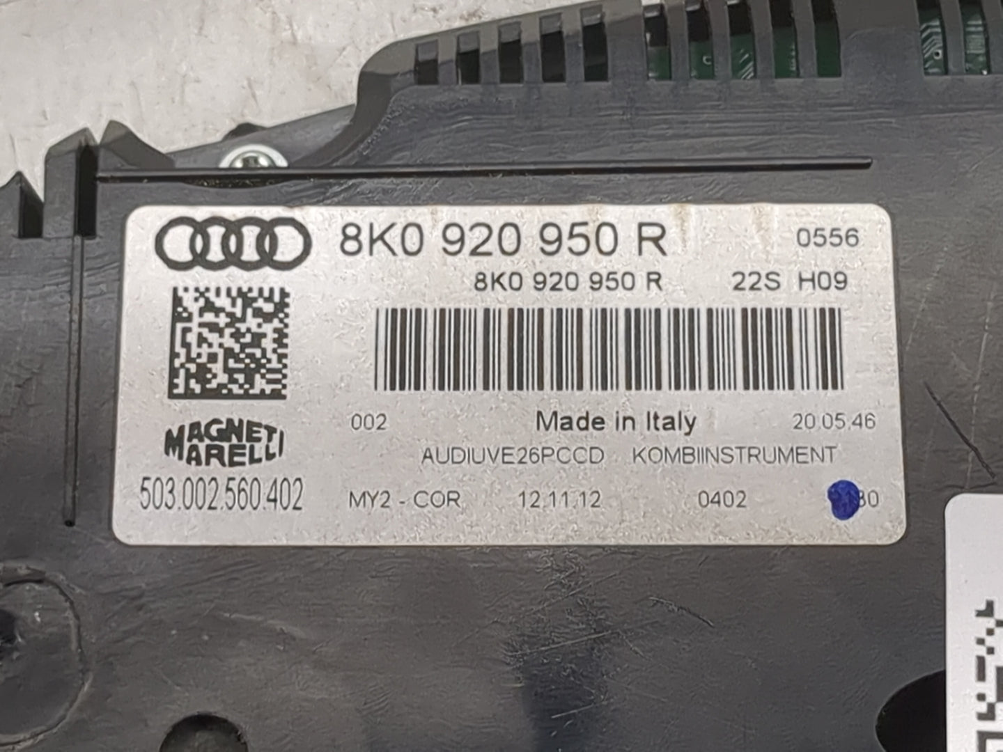 2013 Audi A4 Instrument Cluster Speedometer Gauges P/N:8K0 920 950 R Miles: Fits OEM Used Auto Parts - Oemusedautoparts1.com