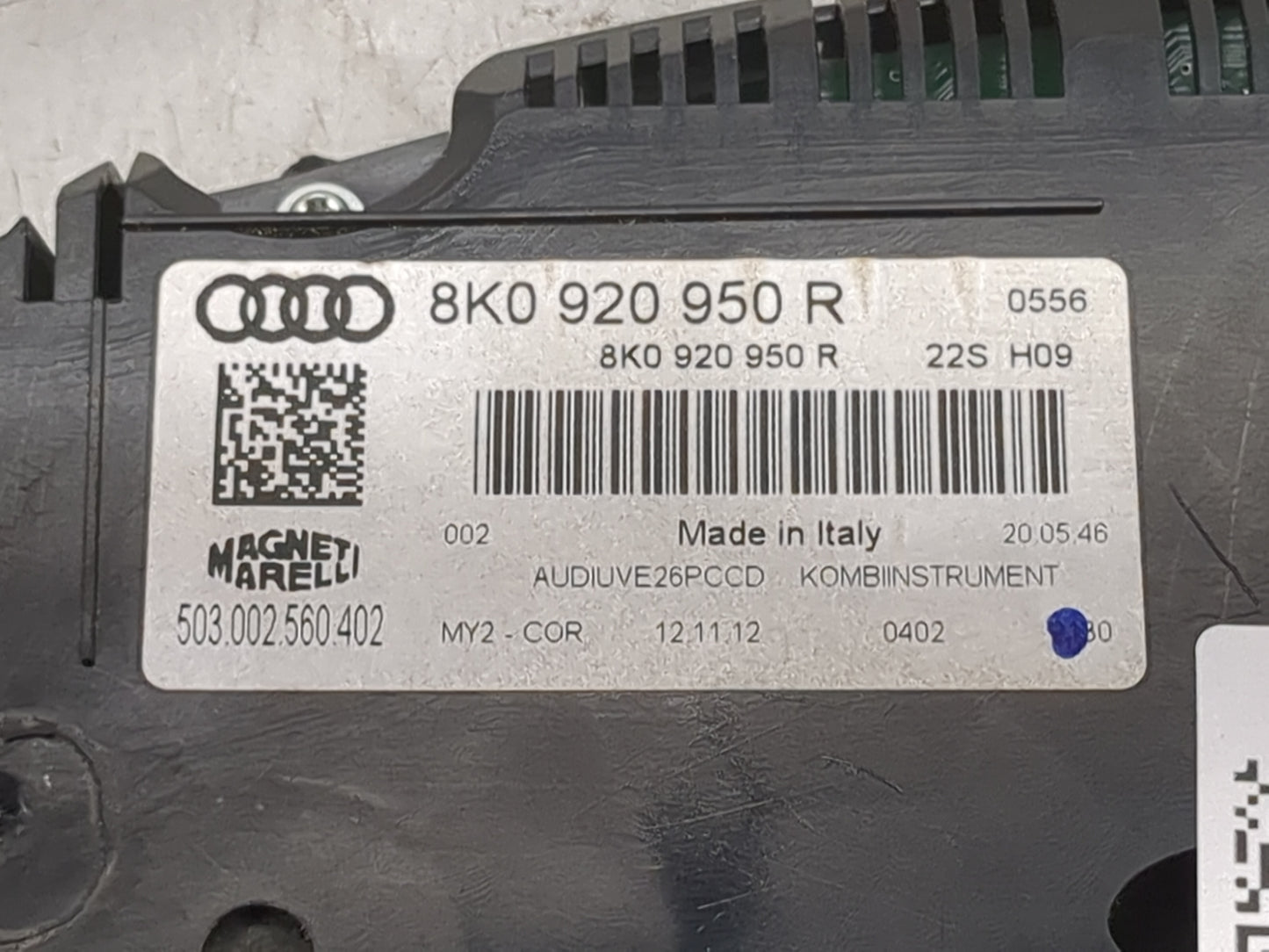 2013 Audi A4 Instrument Cluster Speedometer Gauges P/N:8K0 920 950 R Miles: Fits OEM Used Auto Parts - Oemusedautoparts1.com