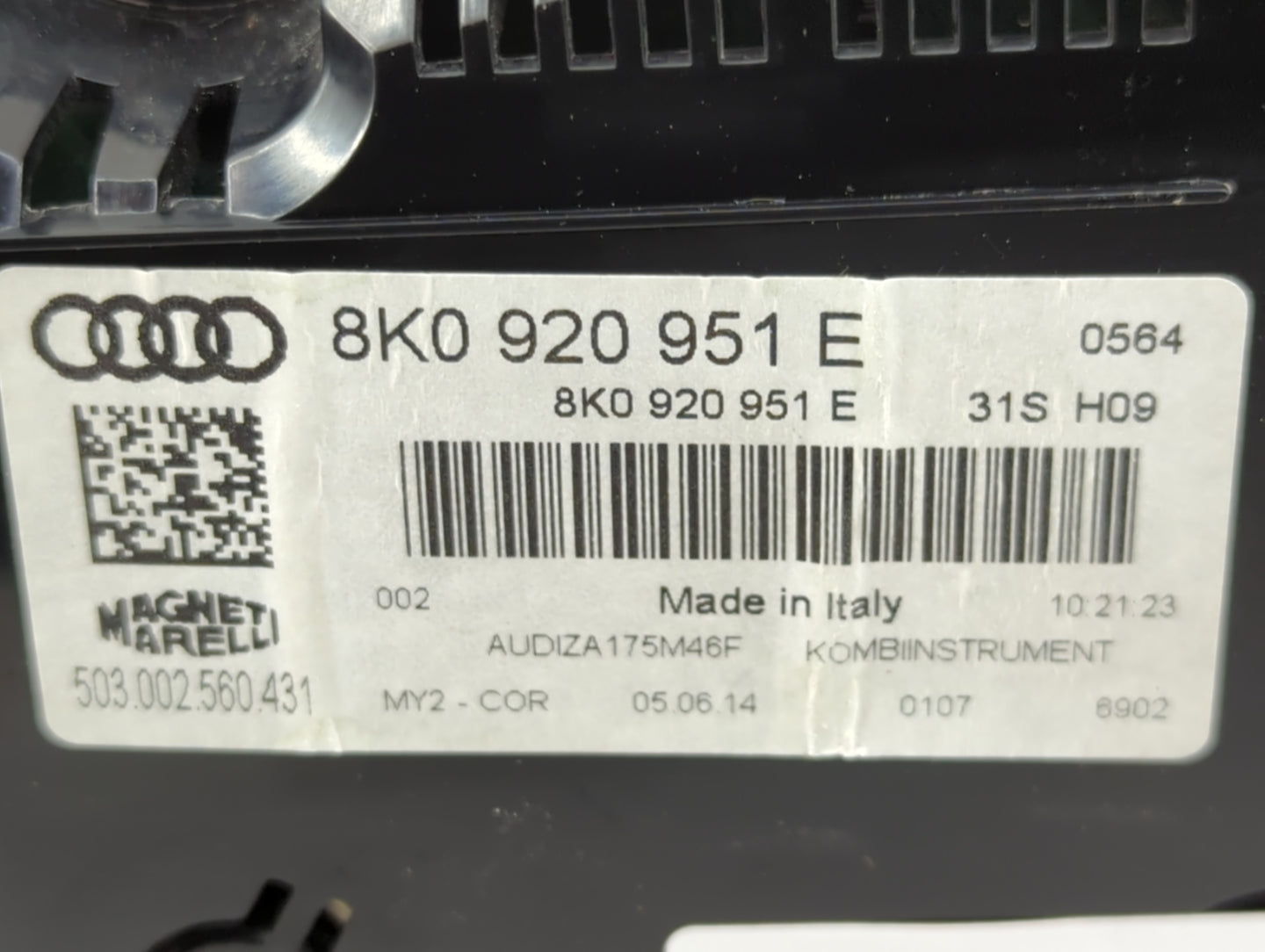 2013-2016 Audi A4 Instrument Cluster Speedometer Gauges P/N:8K0920951E 503002560431 Miles: Fits Fits 2013 2014 2015 2016 OEM
