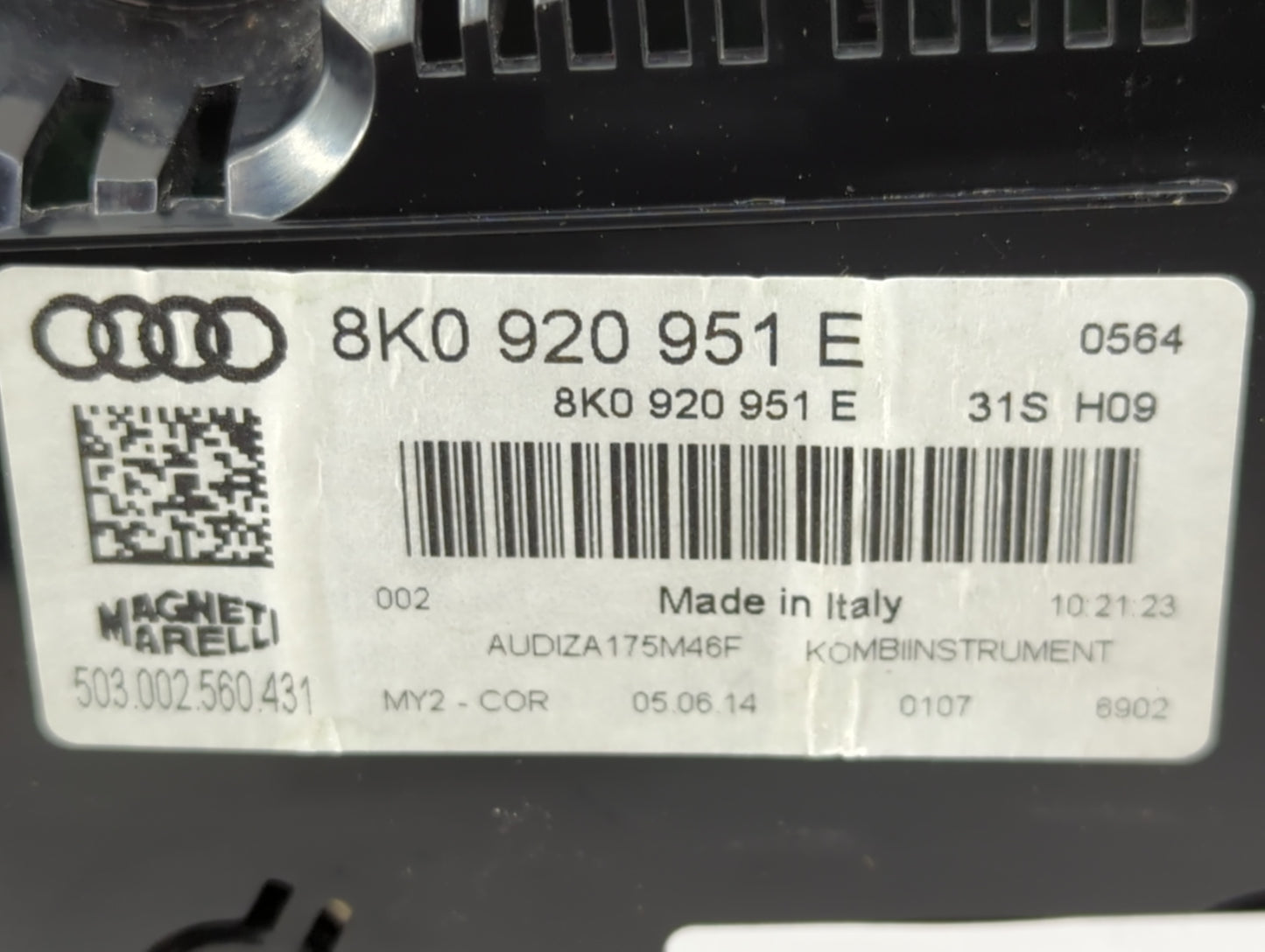 2013-2016 Audi A4 Instrument Cluster Speedometer Gauges P/N:8K0920951E 503002560431 Miles: Fits Fits 2013 2014 2015 2016 OEM