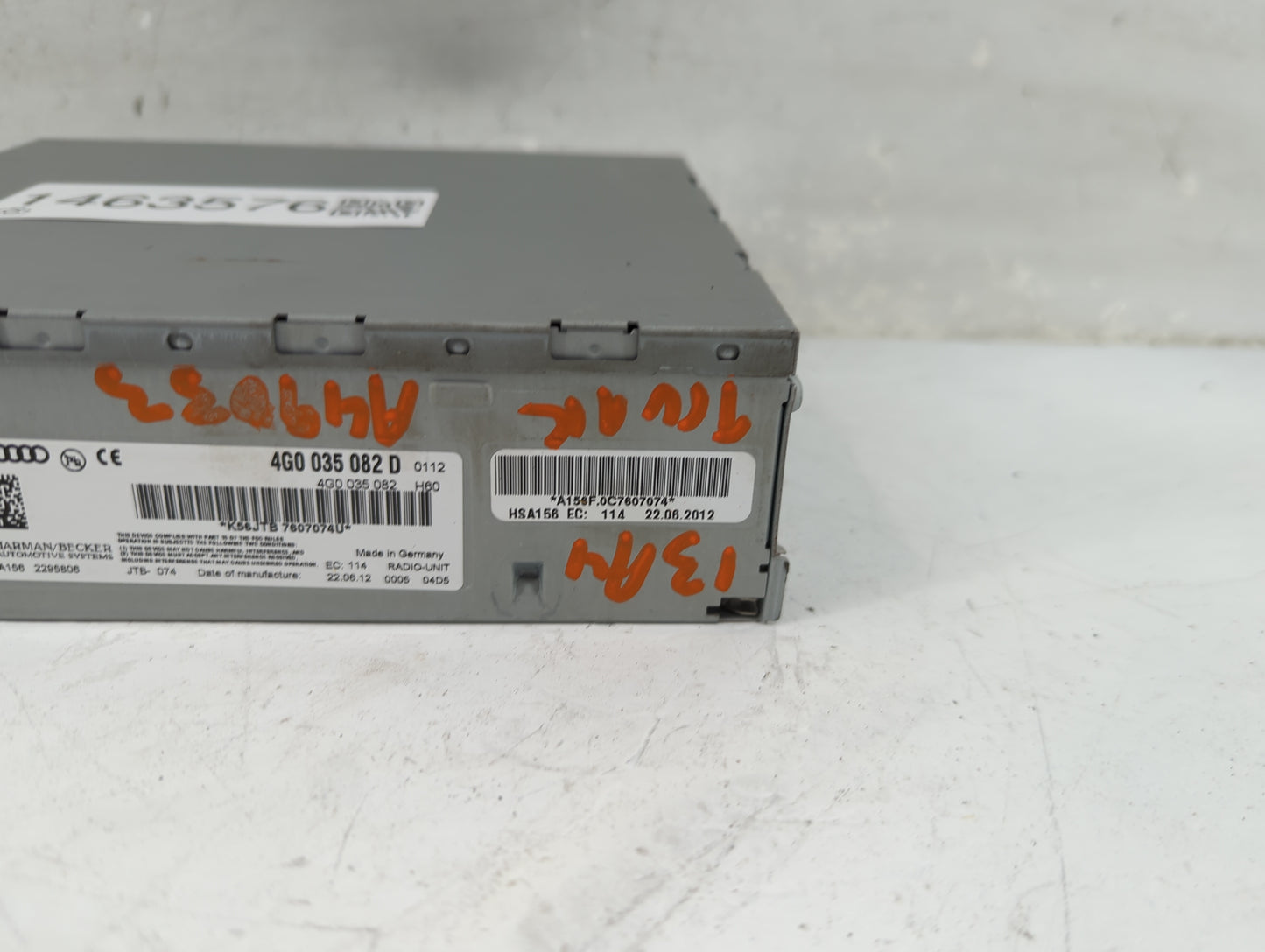 2013 Audi A4 Radio AM FM Cd Player Receiver Replacement P/N:4G0035082D 4G0035082 Fits OEM Used Auto Parts - Oemusedautoparts