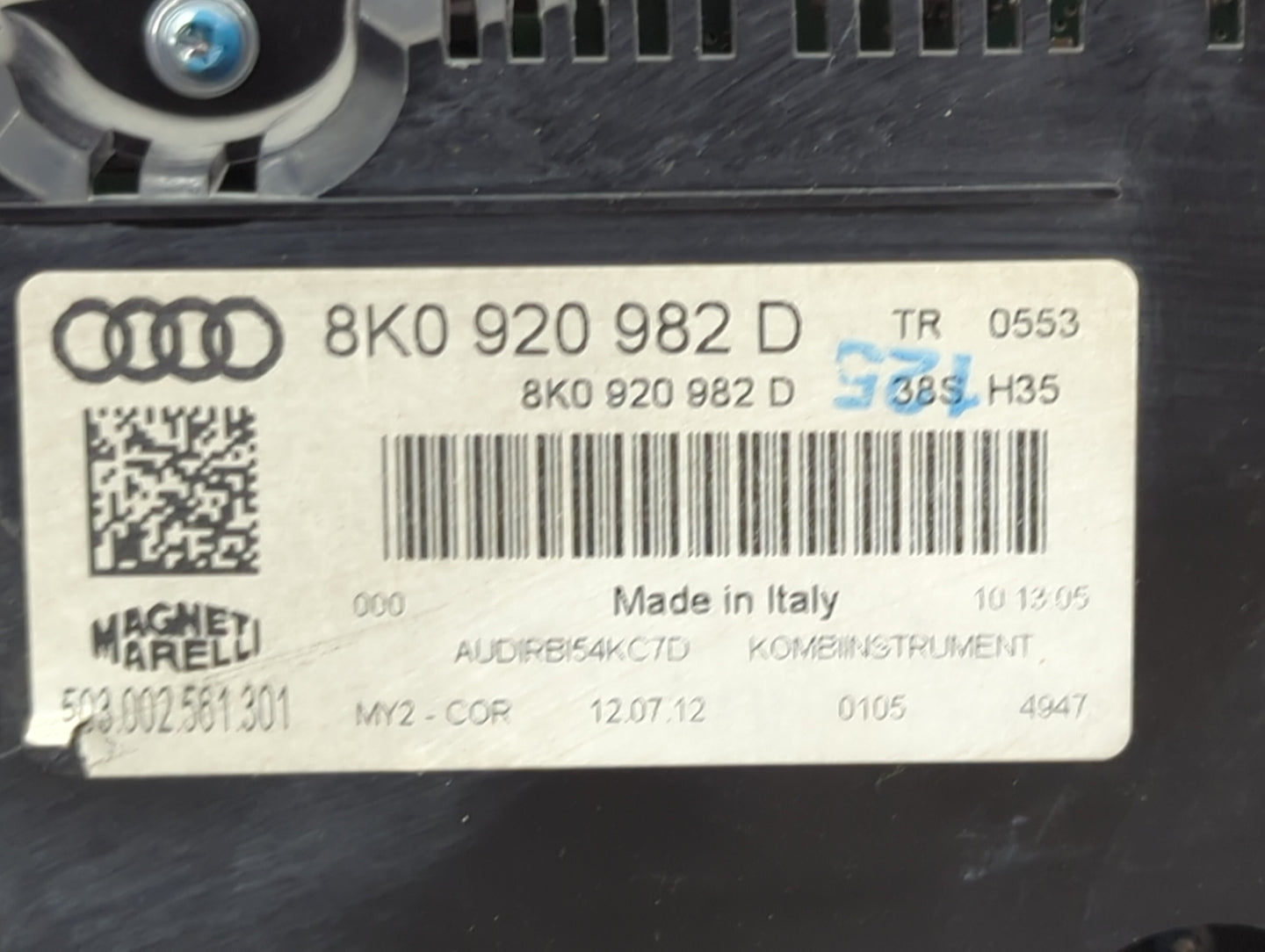 2013 Audi A4 Instrument Cluster Speedometer Gauges P/N:8K0920982D 503002561301 Miles: Fits OEM Used Auto Parts - Oemusedauto