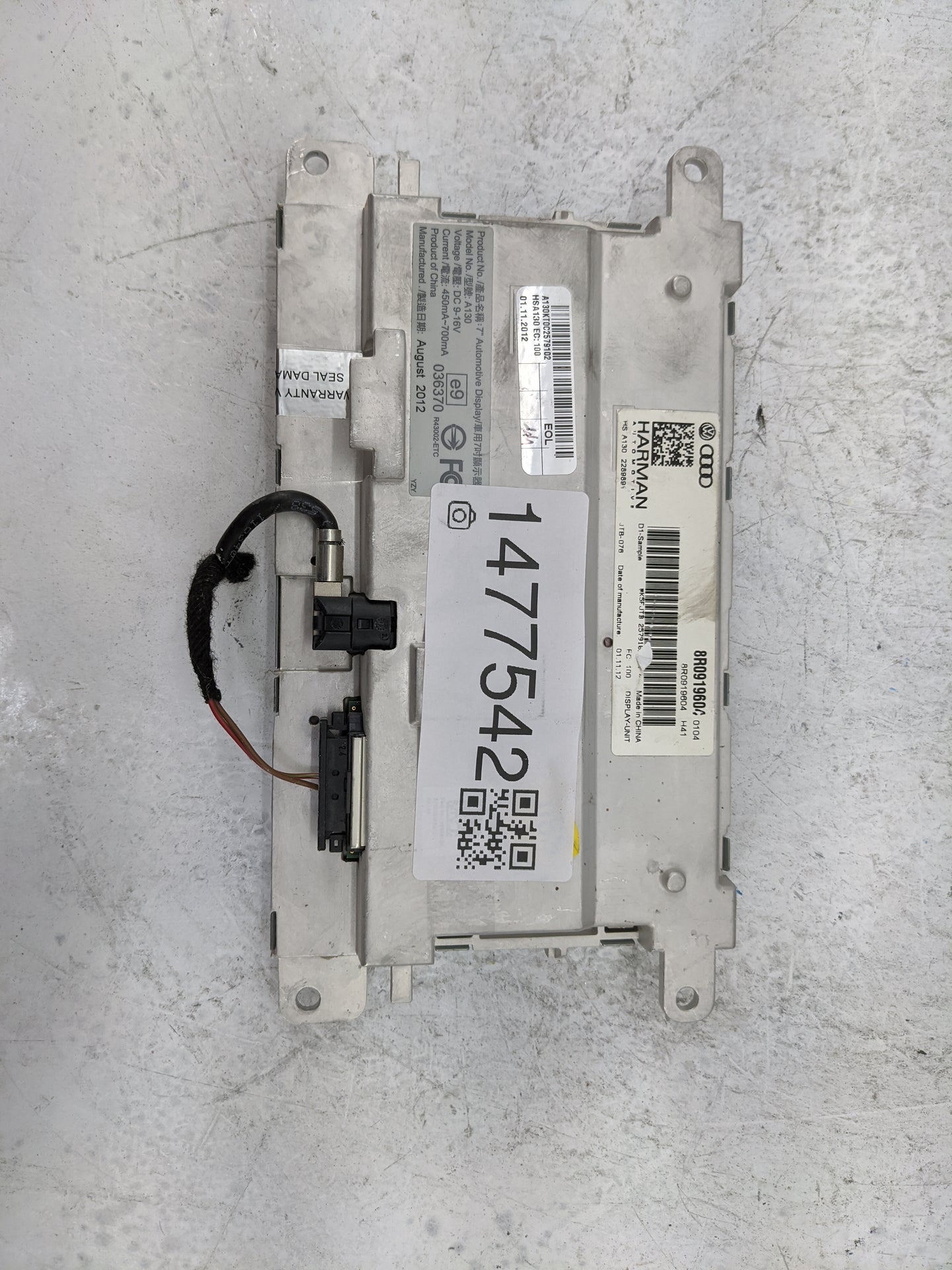 2013-2016 Audi A4 Information Display Screen 1477542 - Oemusedautoparts1.com