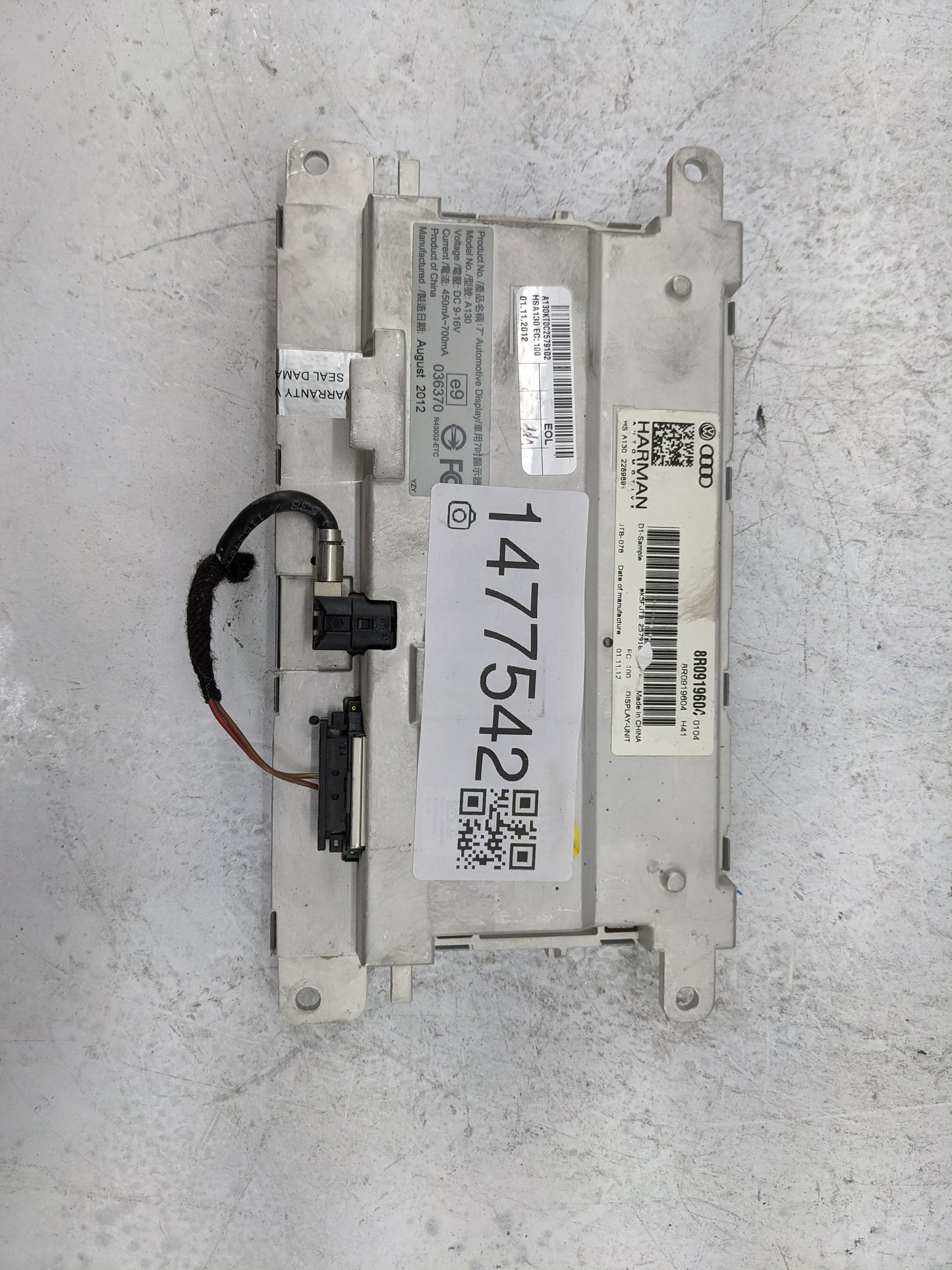 2013-2016 Audi A4 Information Display Screen 1477542 - Oemusedautoparts1.com