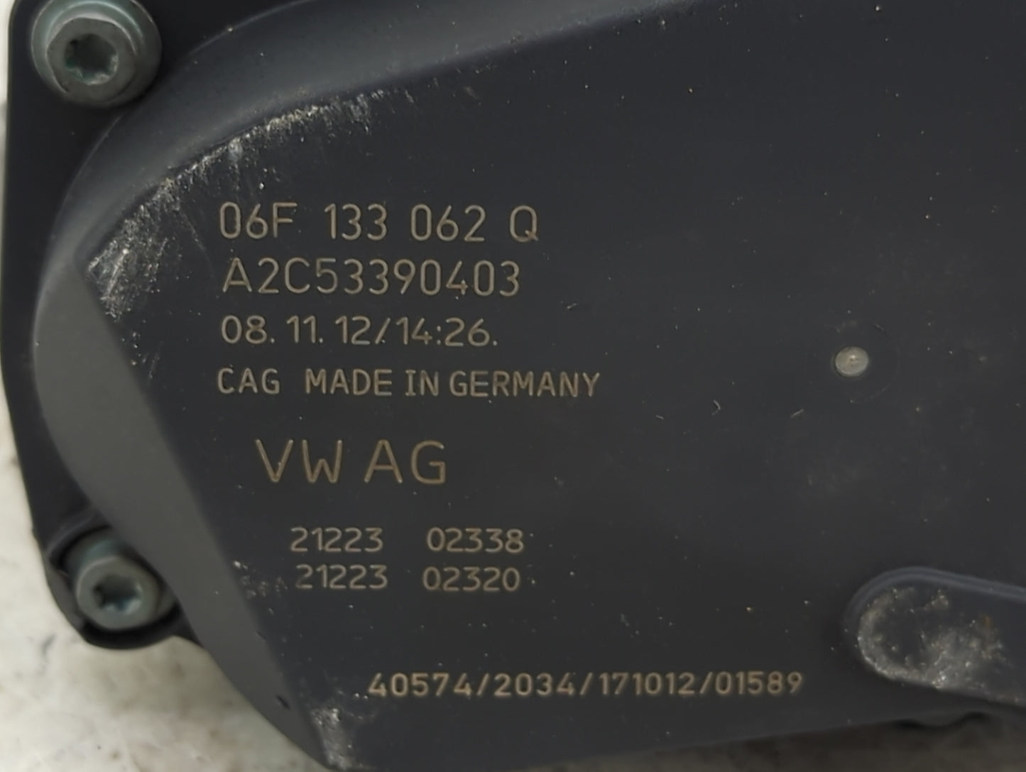 2005-2016 Audi A4 Throttle Body P/N:06F133062Q A2C53390403 Fits OEM Used Auto Parts - Oemusedautoparts1.com