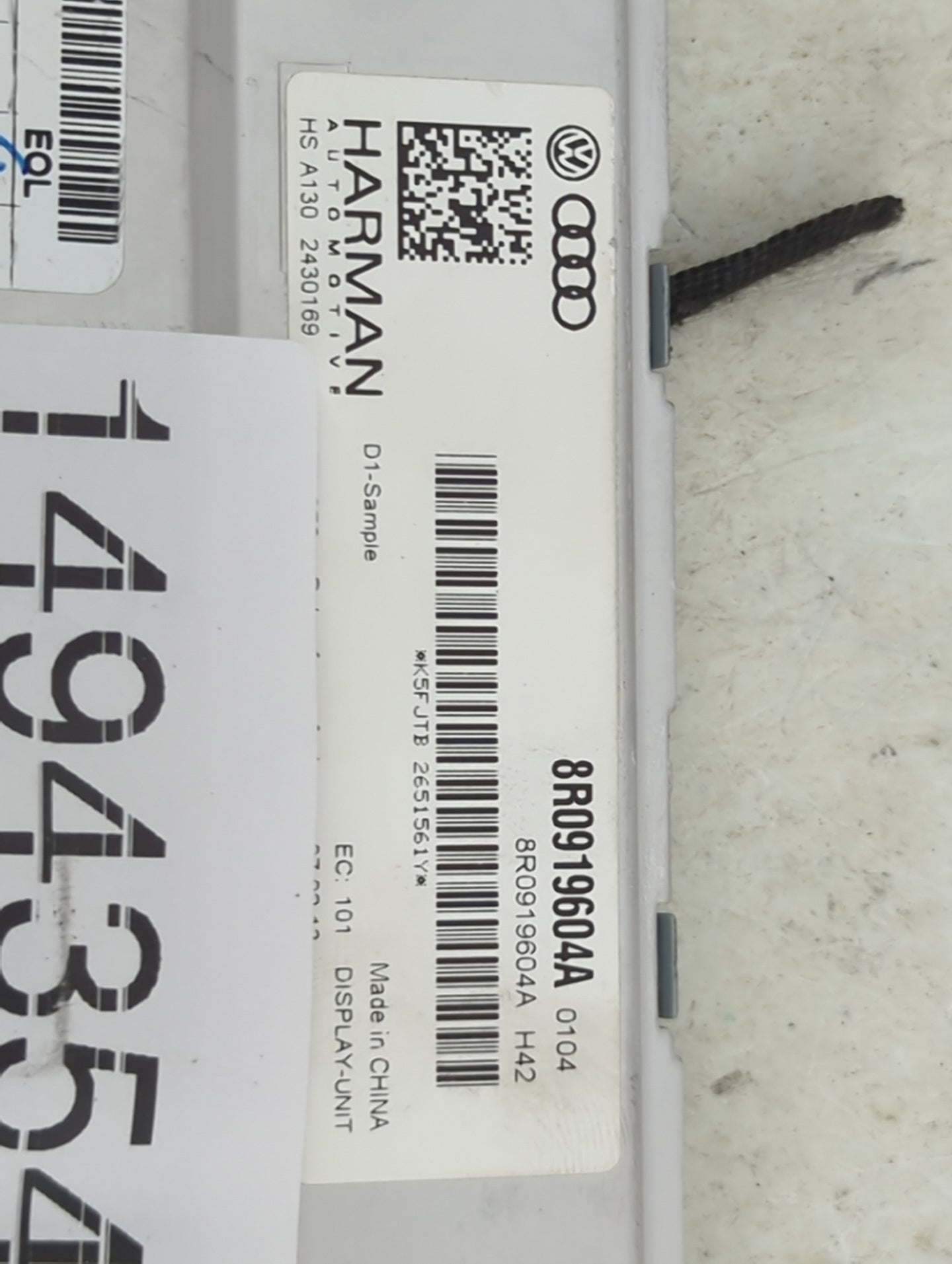 2013-2016 Audi A4 Information Display Screen 1494354 - Oemusedautoparts1.com
