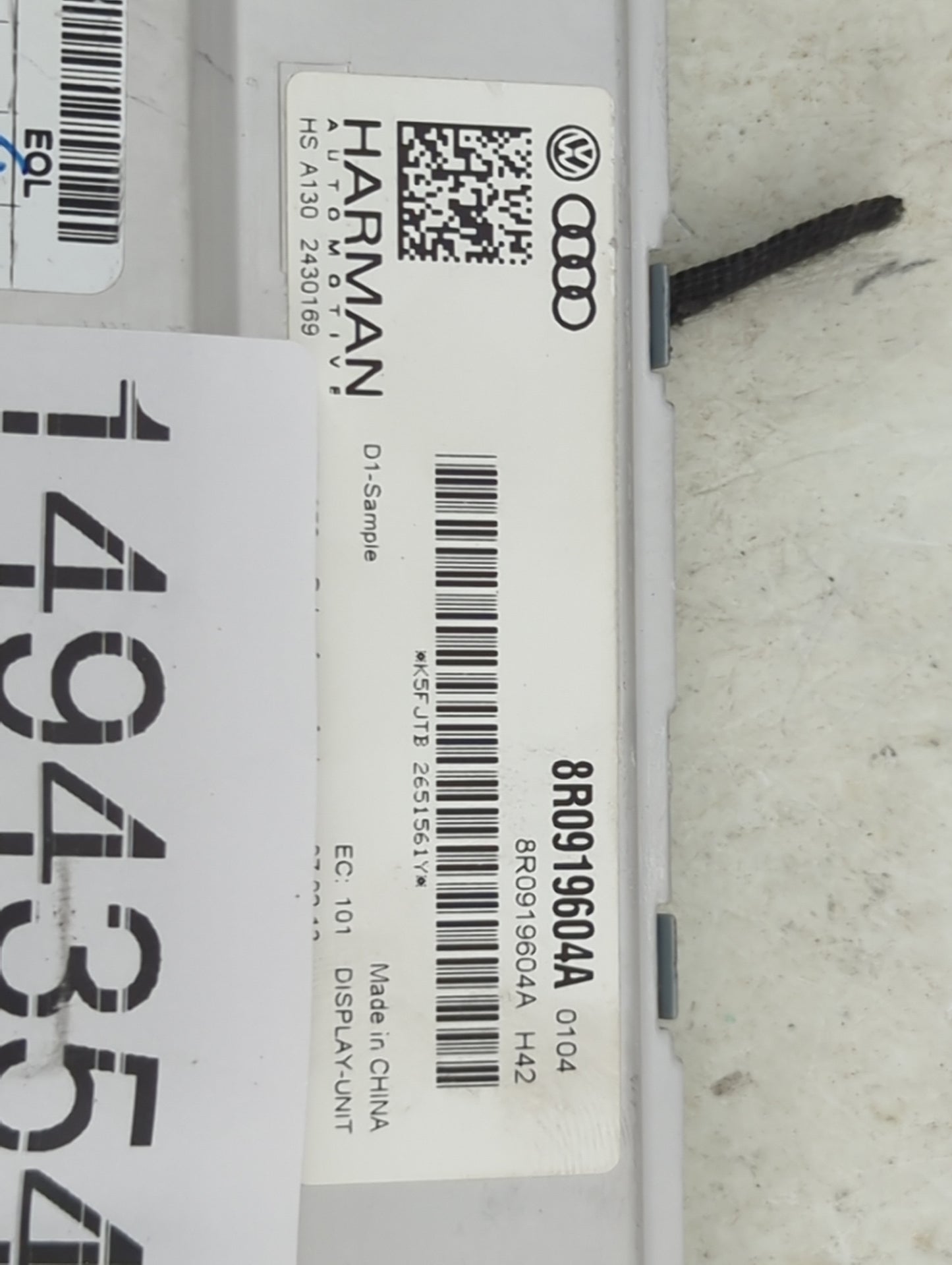 2013-2016 Audi A4 Information Display Screen 1494354 - Oemusedautoparts1.com