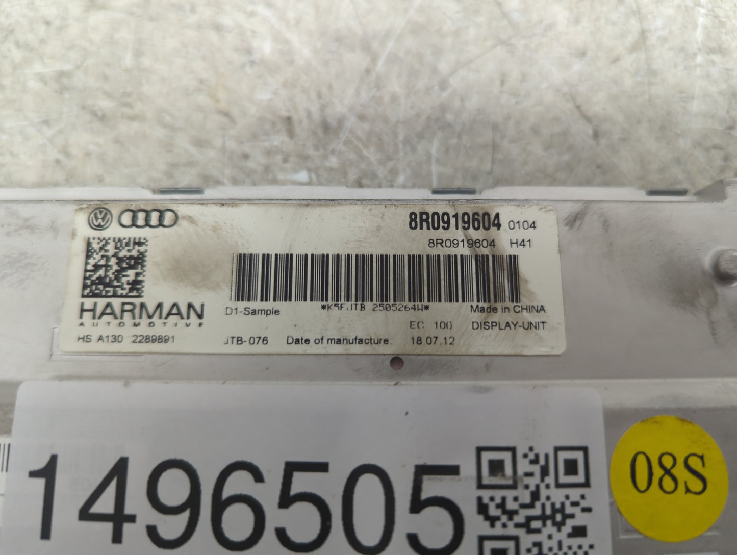 2013-2016 Audi A4 Information Display Screen 1496505 - Oemusedautoparts1.com