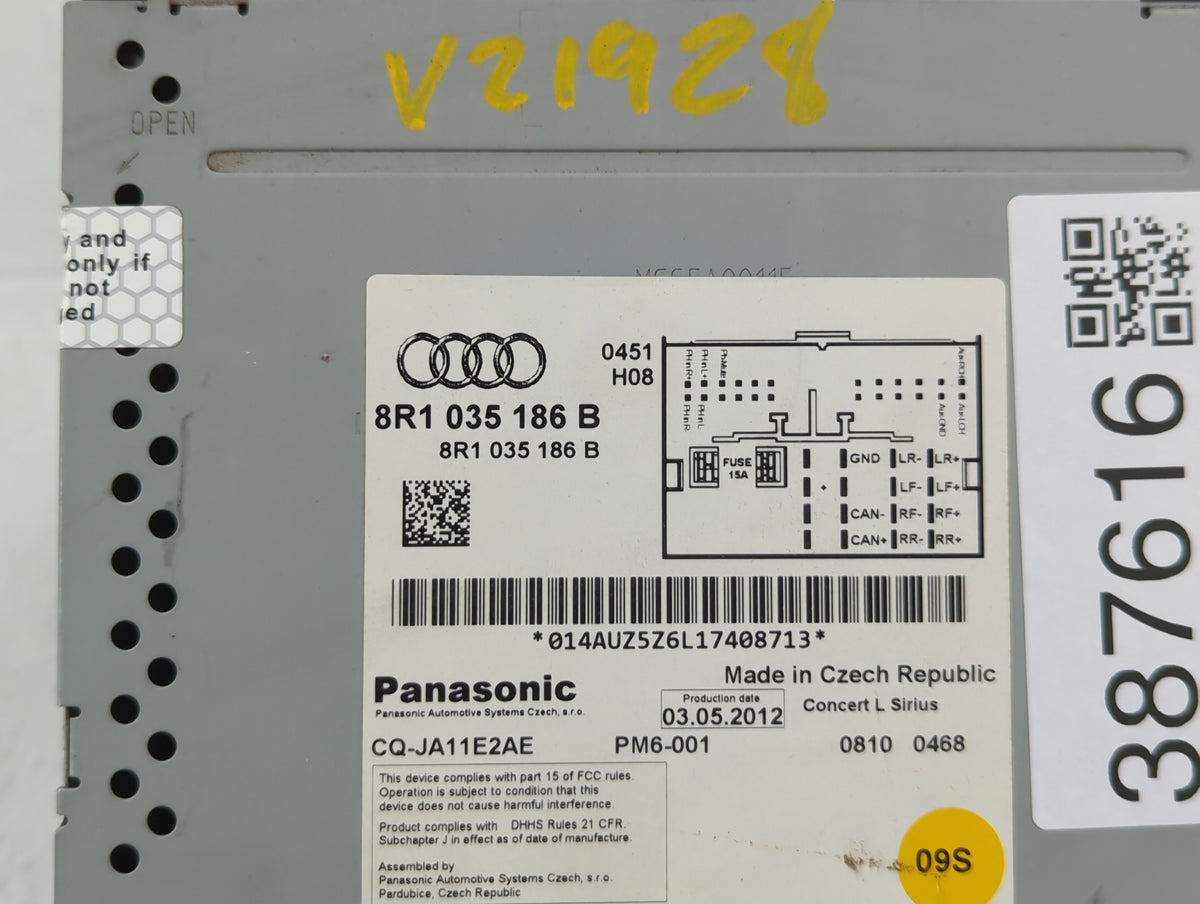 2013-2016 Audi A4 Am Fm Cd Player Radio Receiver 387616 - Oemusedautoparts1.com