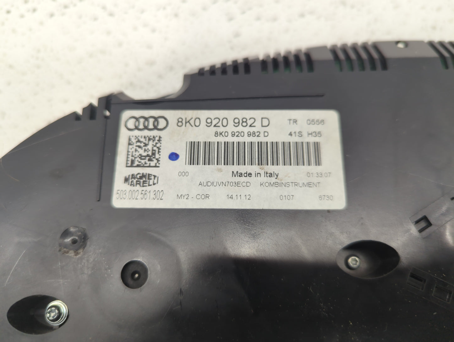 2013 Audi A4 Instrument Cluster Speedometer Gauges P/N:8K0 920 982 D Fits OEM Used Auto Parts - Oemusedautoparts1.com
