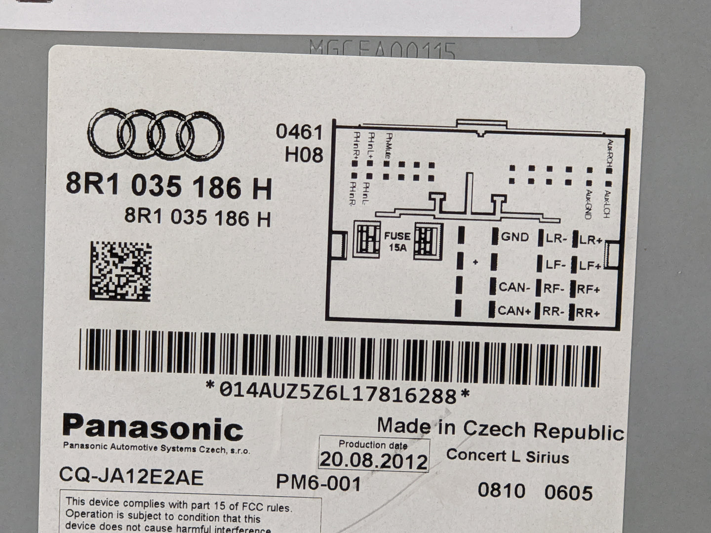 2013-2016 Audi A4 Radio AM FM Cd Player Receiver Replacement P/N:8R1035186H CQ-JA12E2AE Fits Fits 2013 2014 2015 2016 OEM Us