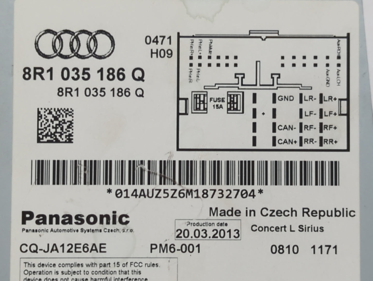 2013-2016 Audi A4 Am Fm Cd Player Radio Receiver - Oemusedautoparts1.com