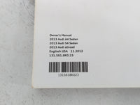 2013 Audi A4 Owners Manual Book Guide OEM Used Auto Parts - Oemusedautoparts1.com