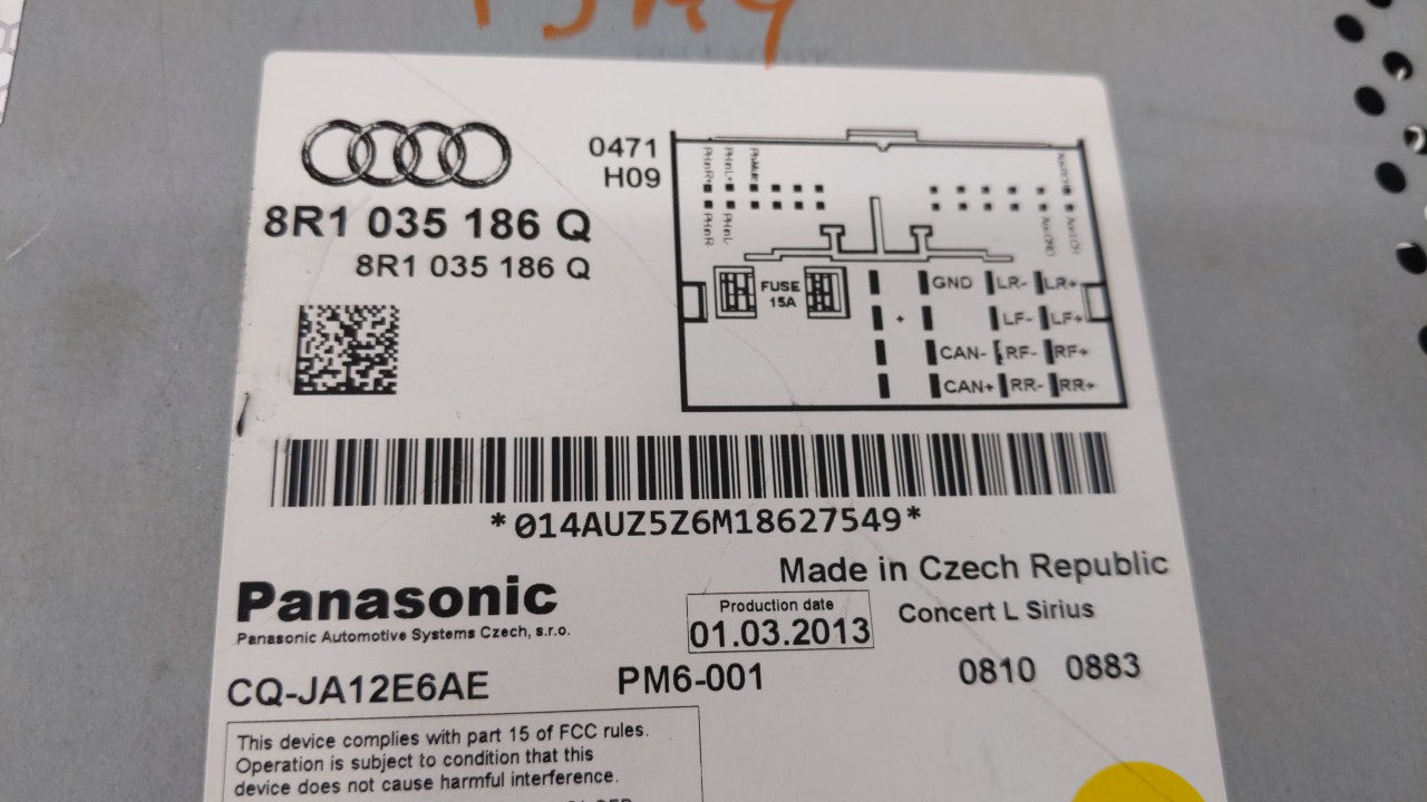 2013-2016 Audi A4 Quattro Radio AM FM Cd Player Receiver Replacement P/N:8R1 035 186 Q Fits Fits 2013 2014 2015 2016 OEM Use