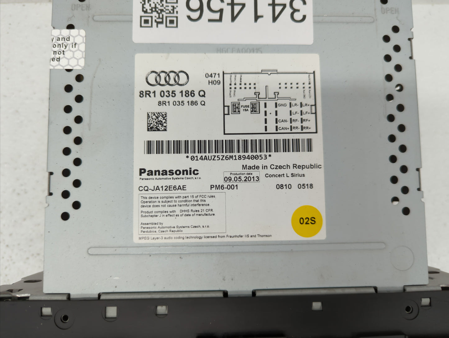 2013-2016 Audi A4 Quattro Radio AM FM Cd Player Receiver Replacement P/N:8R1 035 186 B 8R1 035 186 Q Fits Fits 2013 2014 201