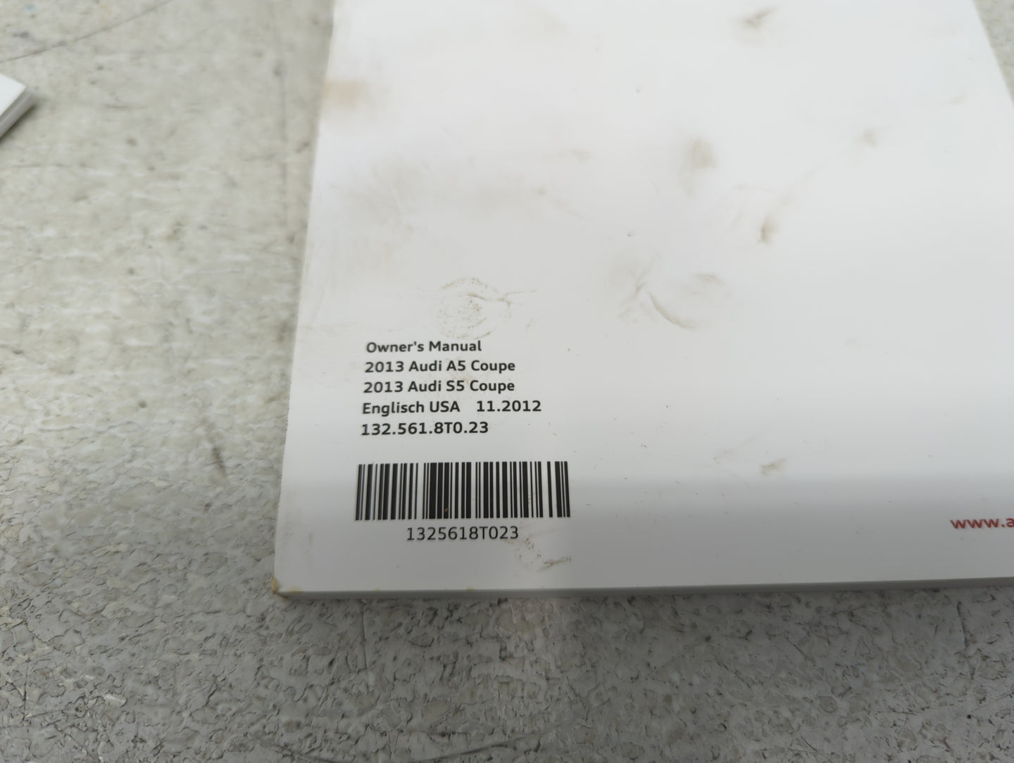 2013 Audi A5 Owners Manual Book Guide P/N:132.561.8T0.23 OEM Used Auto Parts - Oemusedautoparts1.com