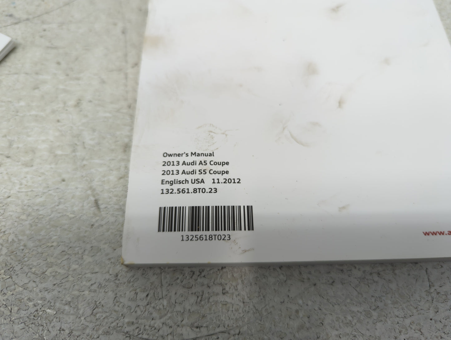 2013 Audi A5 Owners Manual Book Guide P/N:132.561.8T0.23 OEM Used Auto Parts - Oemusedautoparts1.com