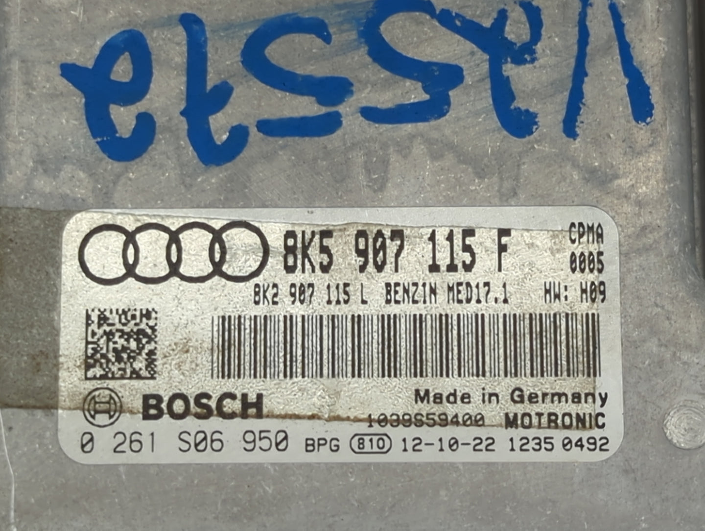 2013-2016 Audi A5 PCM Engine Control Computer ECU ECM PCU OEM P/N:8K5 907 115 F 8K2 907 115 L Fits Fits 2013 2014 2015 2016 
