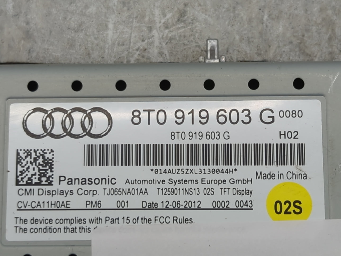 Audi A5 Information Display Screen - Oemusedautoparts1.com