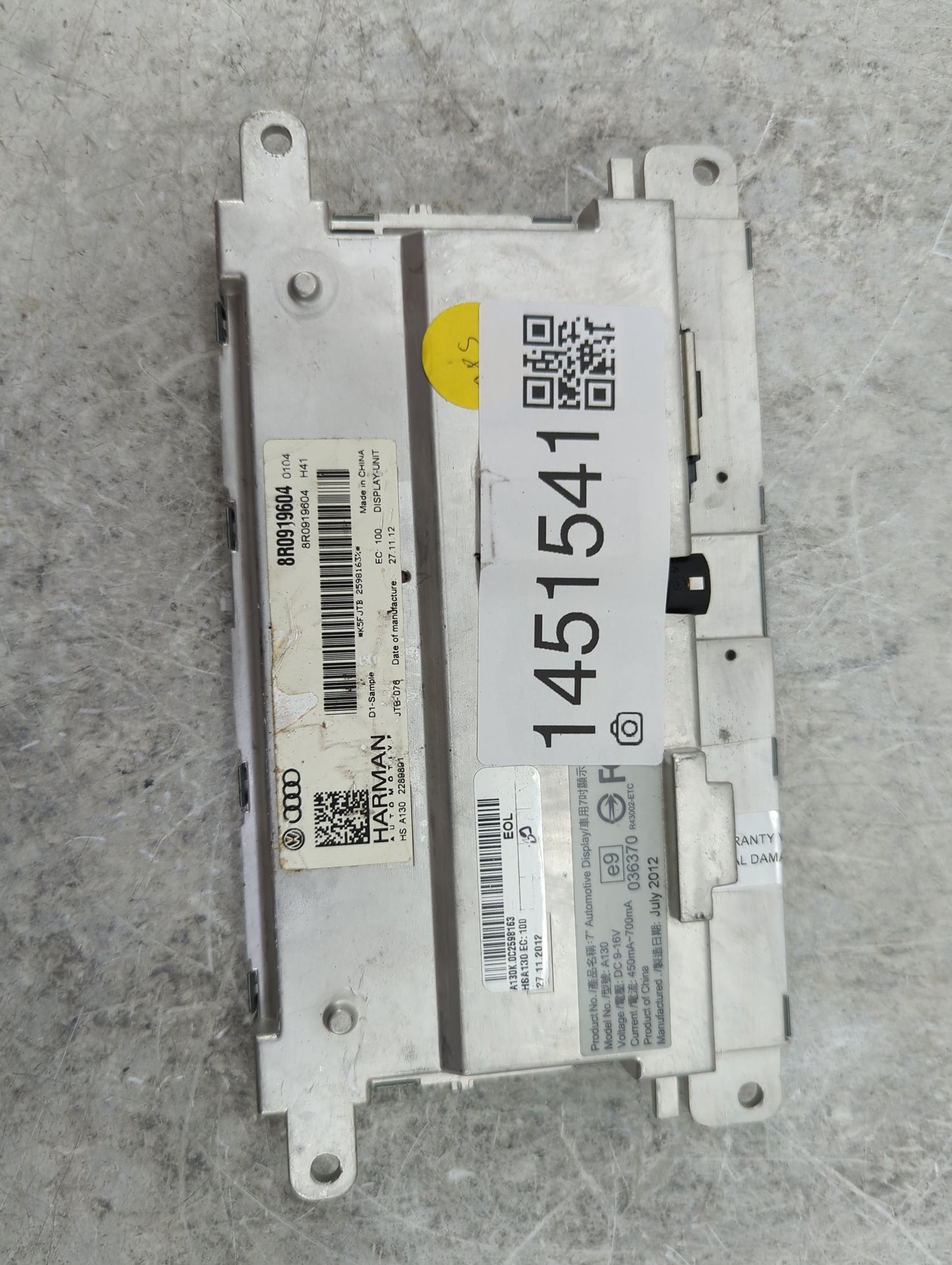 2013 Audi A5 Information Display Screen - Oemusedautoparts1.com