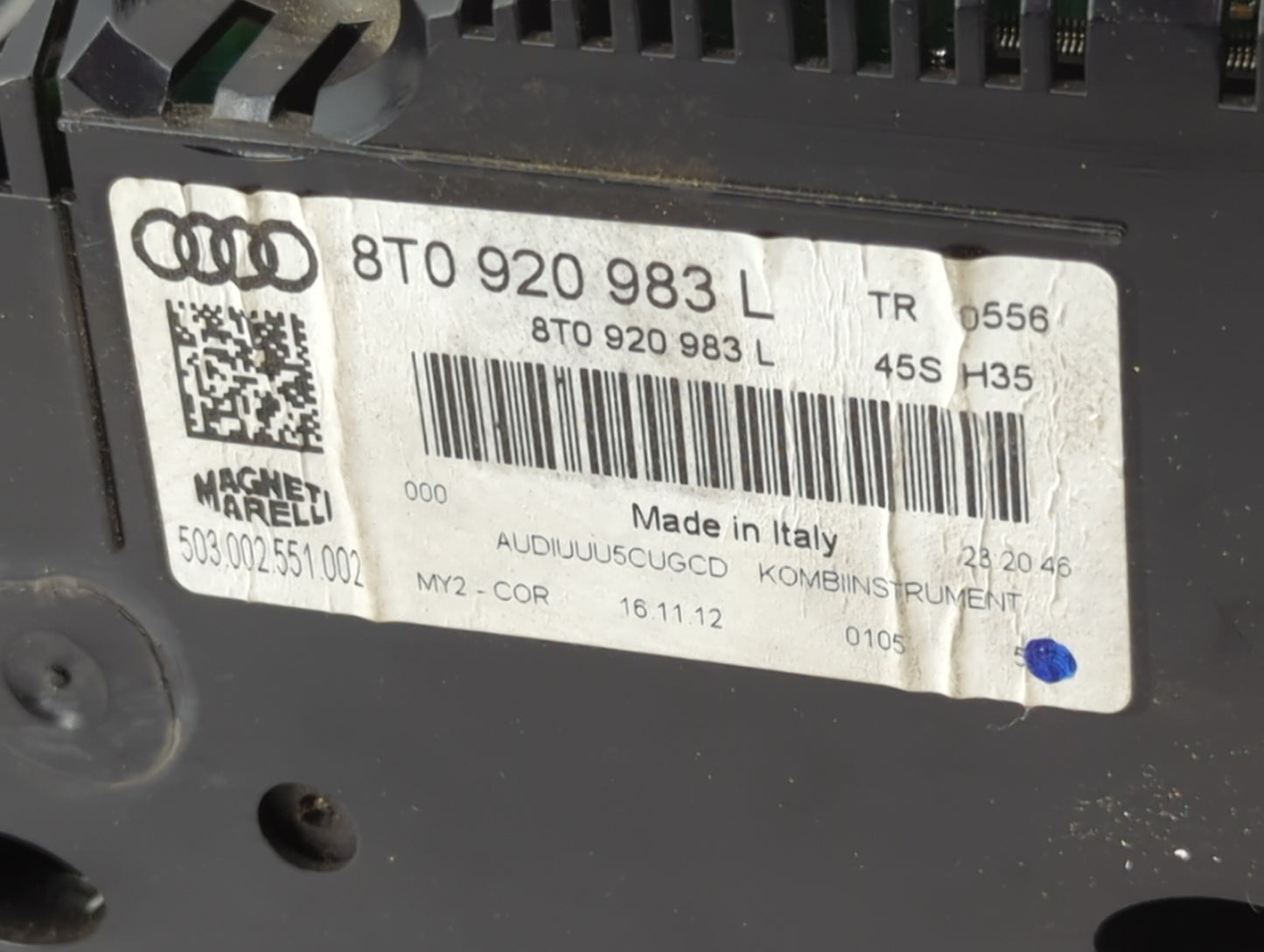 2013 Audi A5 Instrument Cluster Speedometer Gauges P/N:503 002 551 002 8T0 920 983 L Miles: Fits OEM Used Auto Parts - Oemus