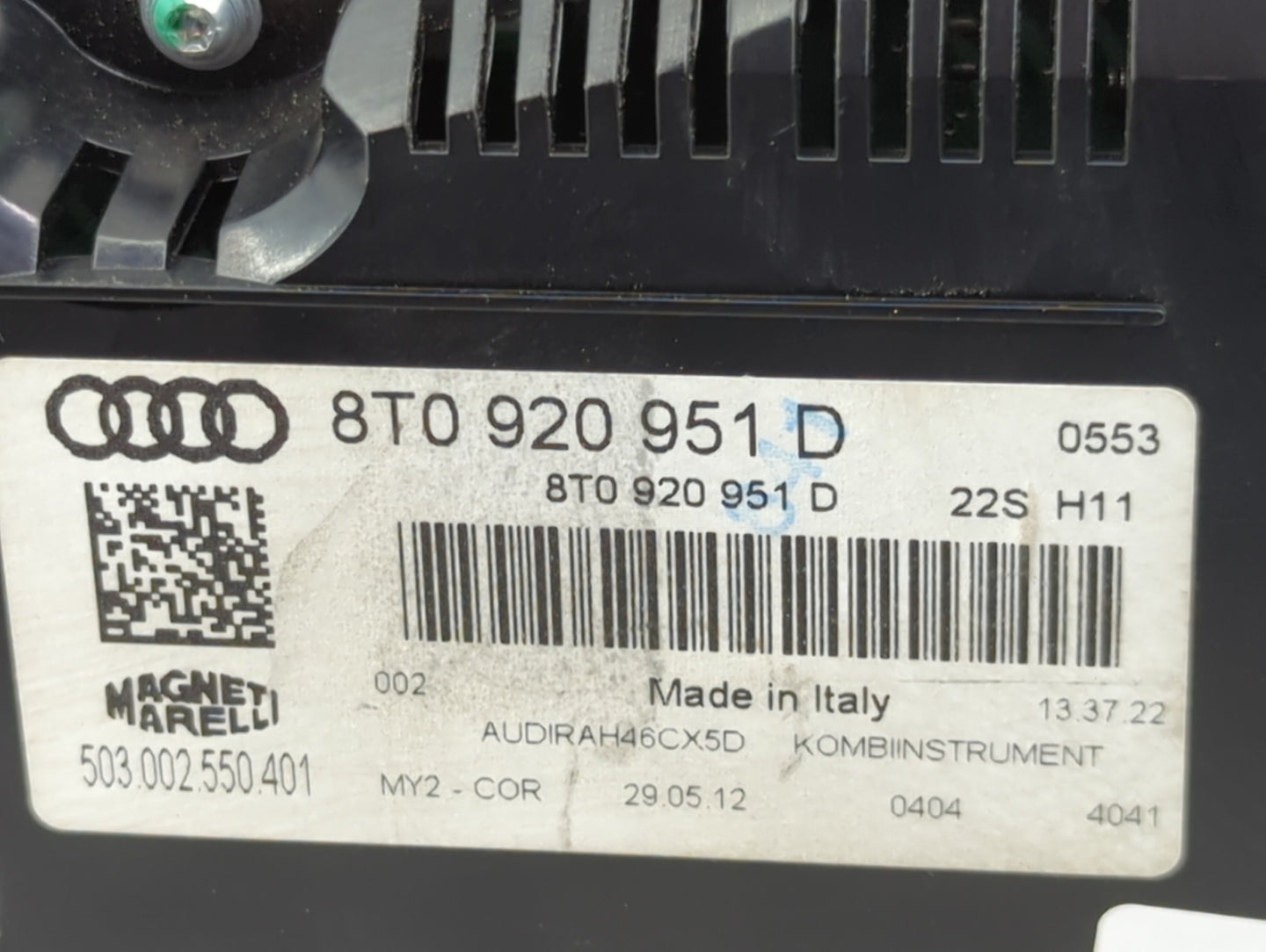 2013 Audi A5 Instrument Cluster Speedometer Gauges P/N:8T0920951D 503002550401 Miles:101K Fits OEM Used Auto Parts - Oemused