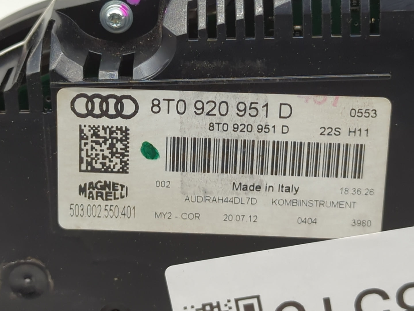 2013 Audi A5 Instrument Cluster Speedometer Gauges P/N:8T0920951D 503.002.550.401 Fits OEM Used Auto Parts - Oemusedautopart