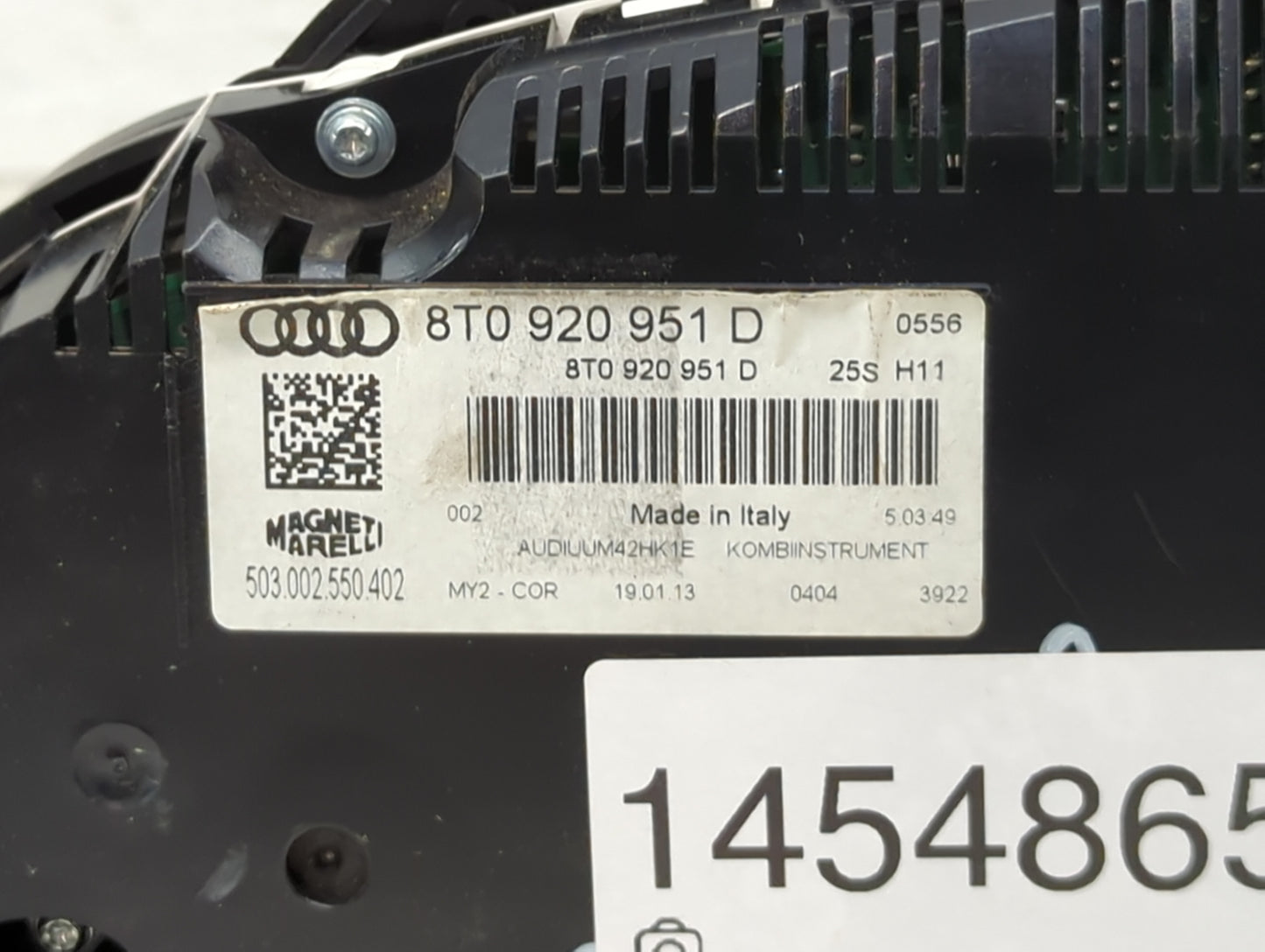 2013 Audi A5 Instrument Cluster Speedometer Gauges P/N:8T0920983L 503002551001 Miles: Fits OEM Used Auto Parts - Oemusedauto