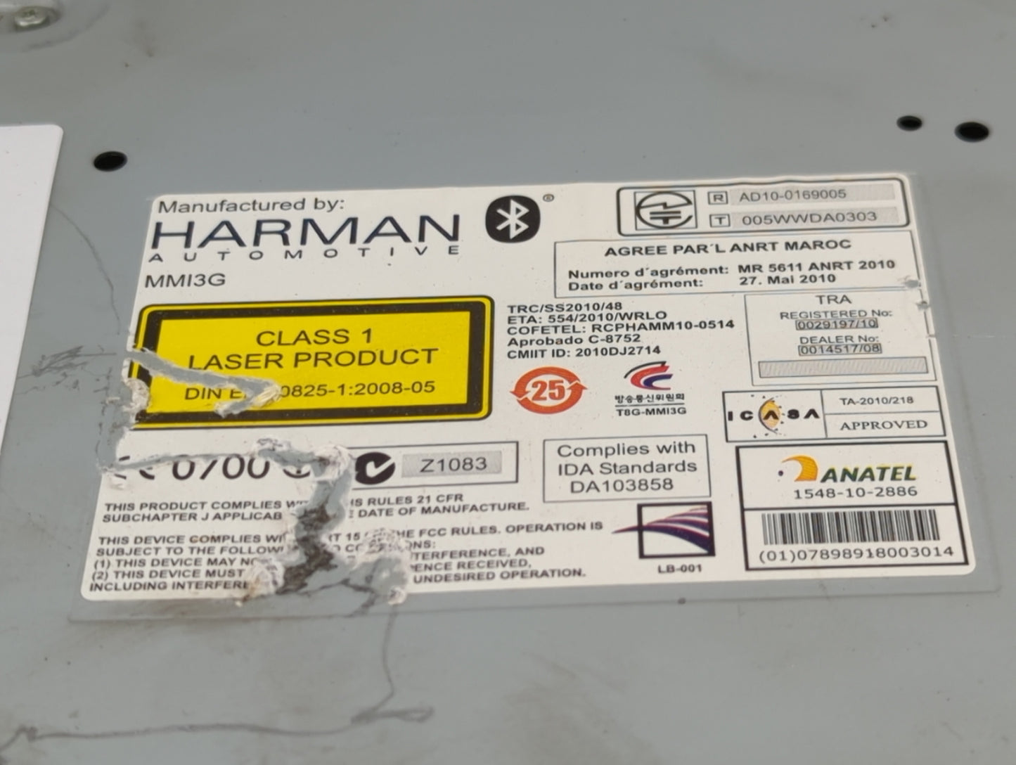 2013 Audi A5 Radio AM FM Cd Player Receiver Replacement P/N:005WWDA0303 AD10-0169005 Fits Fits 2014 2015 2016 OEM Used Auto 