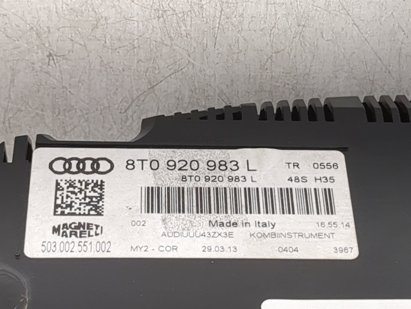 2013 Audi A5 Instrument Cluster Speedometer Gauges P/N:8T0920983L 503002551001 Miles: Fits OEM Used Auto Parts - Oemusedauto