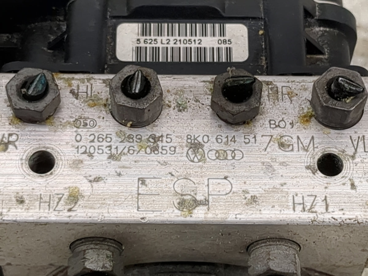 2013 Audi A5 Anti-Lock Brake ABS Pump Module Actuator OEM P/N:0 265 239 345 Fits OEM Used Auto Parts - Oemusedautoparts1.com