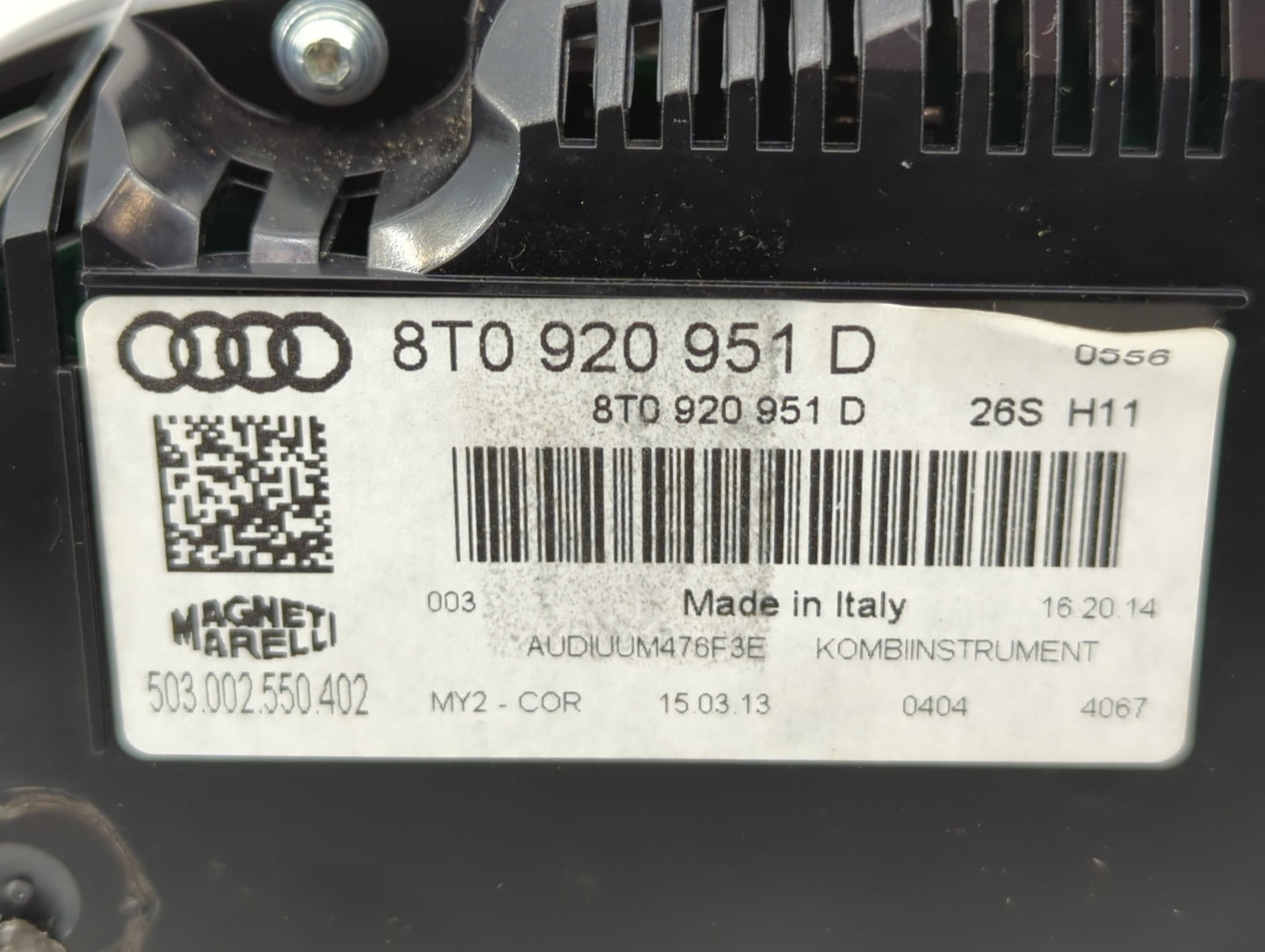 2013 Audi A5 Instrument Cluster Speedometer Gauges P/N:8T0920951D 8T0 920 951 D Fits OEM Used Auto Parts - Oemusedautoparts1