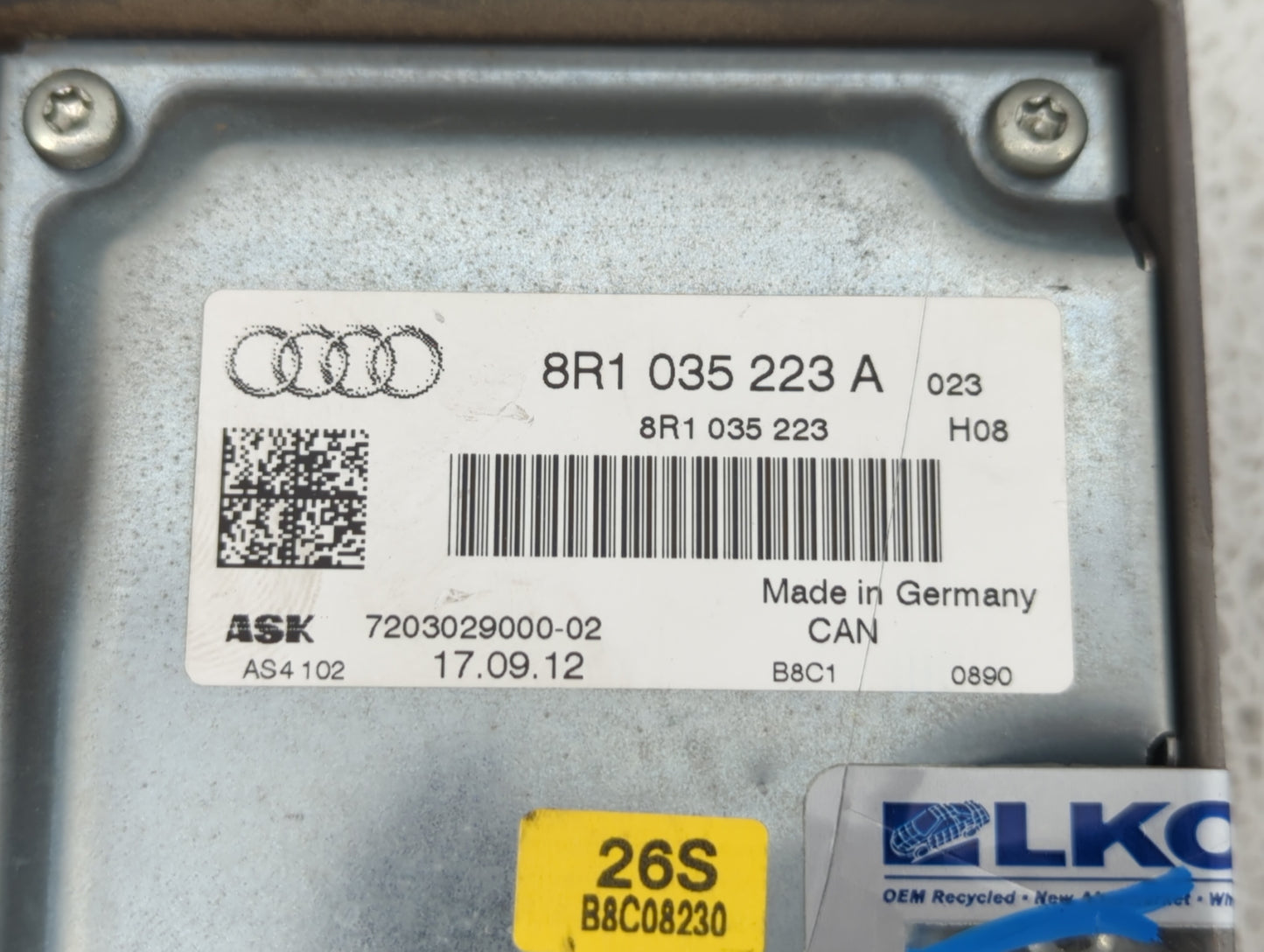 2013-2016 Audi A5 Radio AM FM Cd Player Receiver Replacement P/N:8R1 035 223 A Fits Fits 2013 2014 2015 2016 2017 OEM Used A