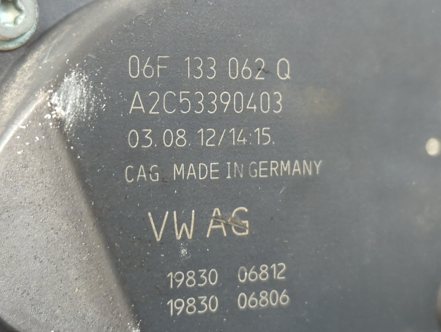 2010-2017 Audi A5 Throttle Body P/N:A2C53390403 06F 133 062 Q Fits OEM Used Auto Parts - Oemusedautoparts1.com